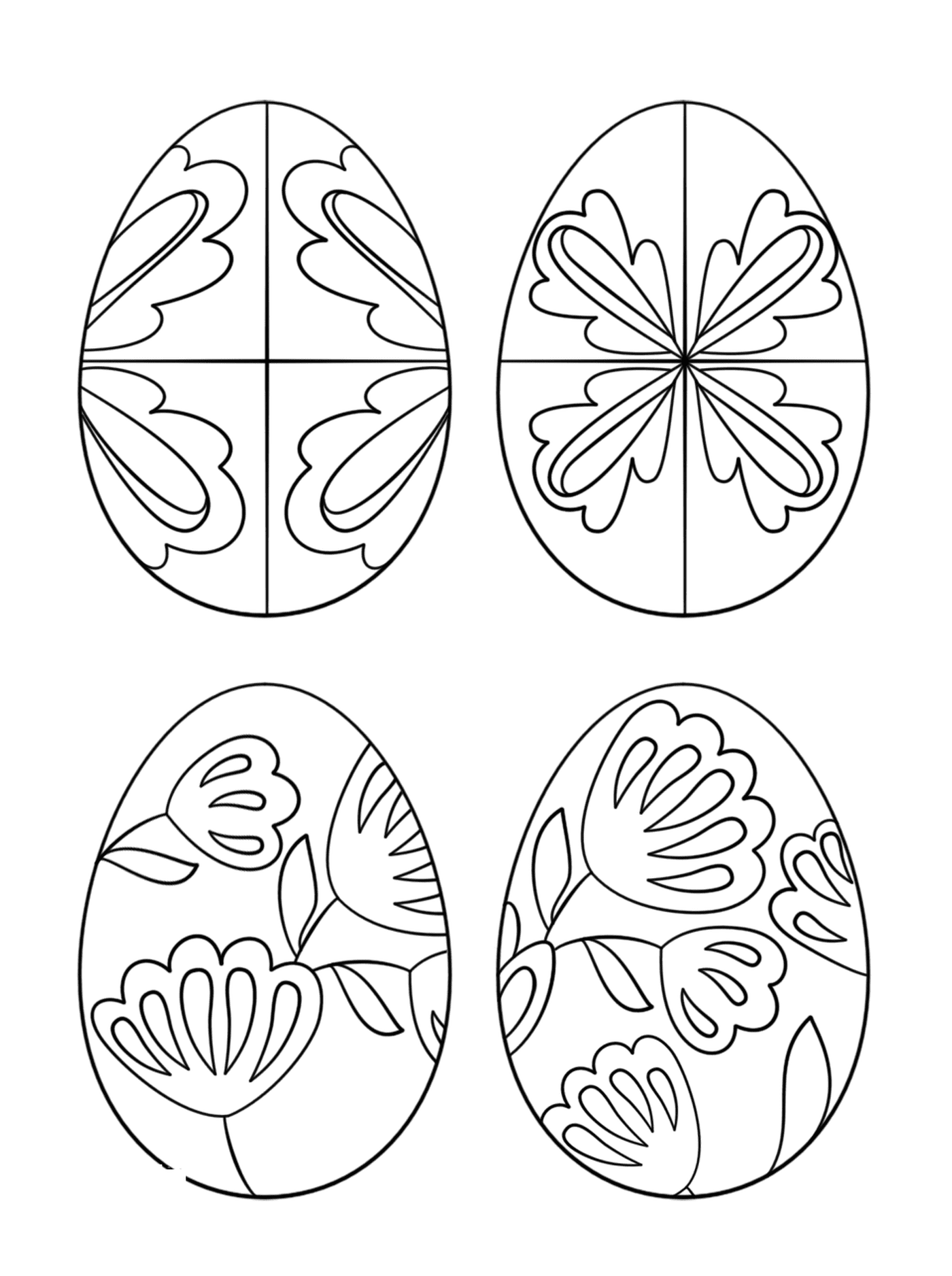   Œufs pysanky, un ensemble d'œufs de Pâques décorés avec différents motifs 