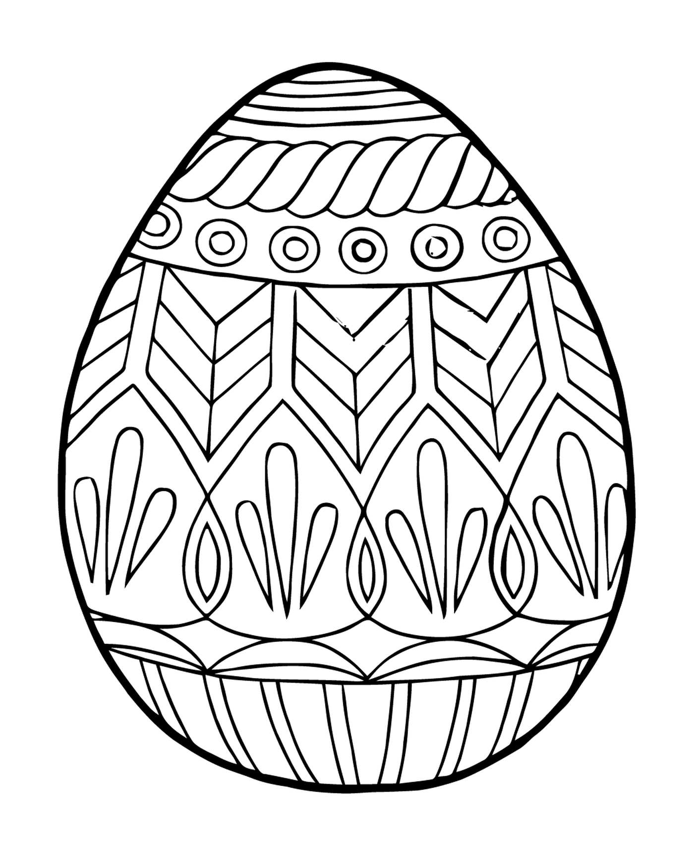   Mandala antistress pour adultes de Pâques, un œuf coloré 