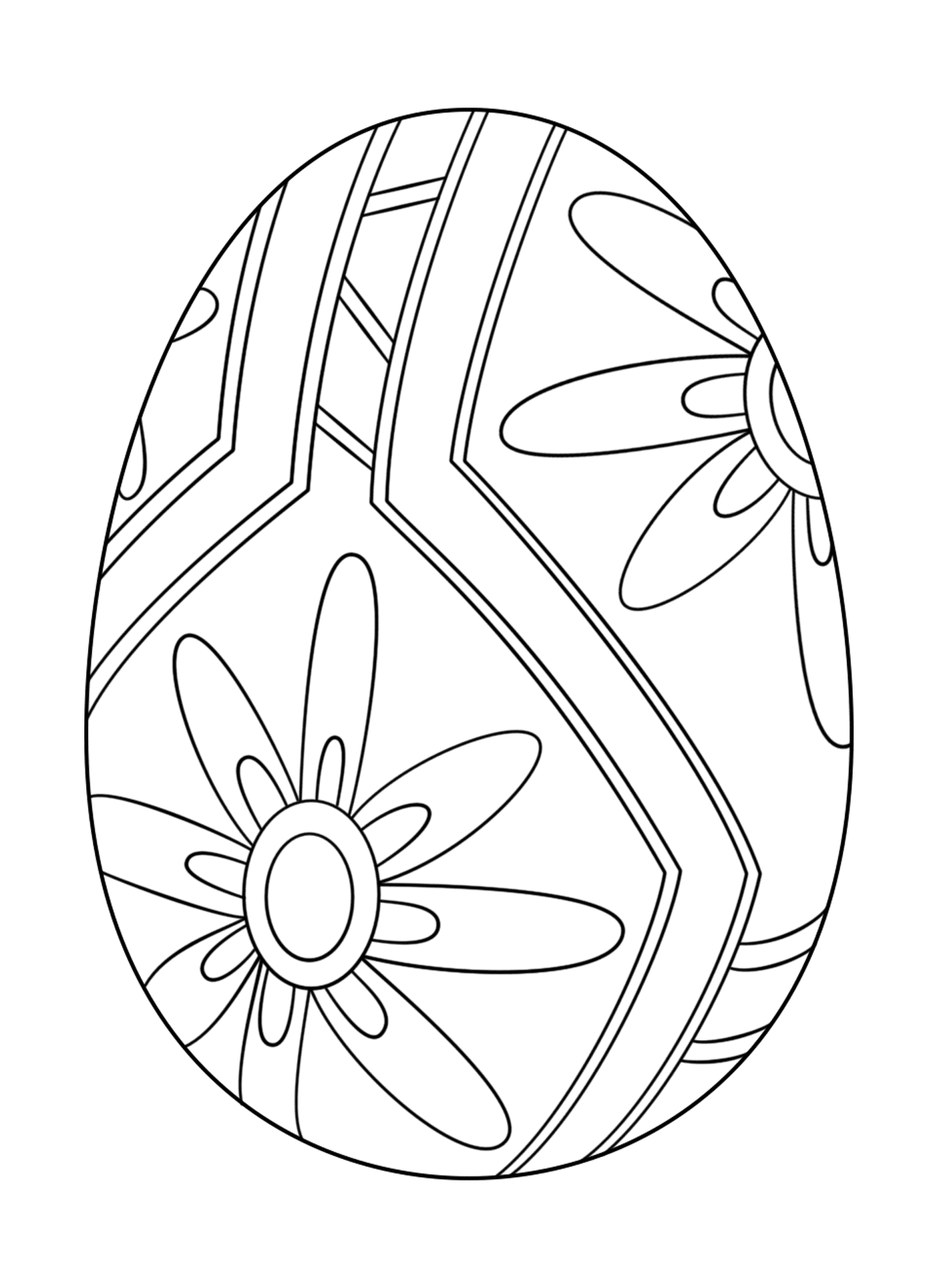   Oeuf de Pâques avec motif floral 1 
