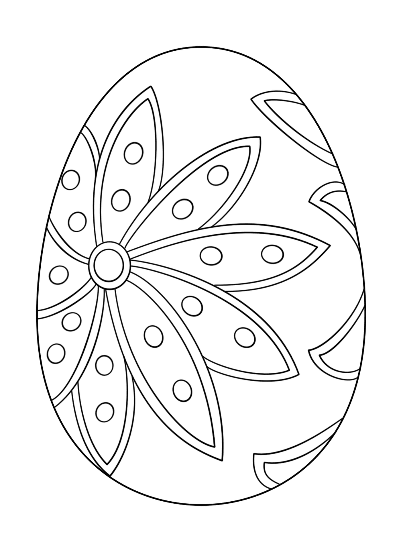   Oeuf de Pâques élégant avec un motif floral 