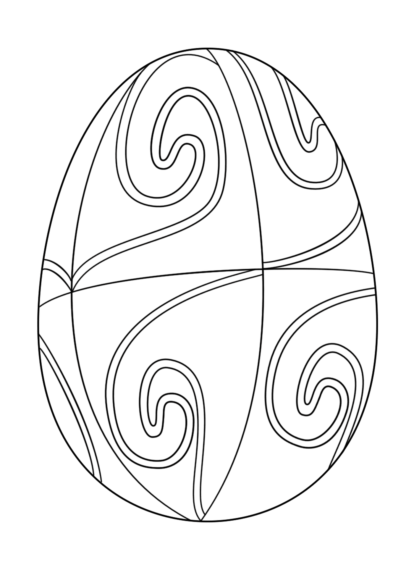   Oeuf de Pâques avecun motif en spirale 