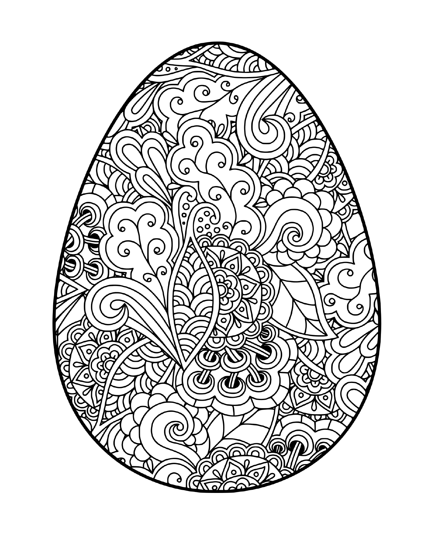   Oeuf de Pâques pour adultes avec un motif floral 