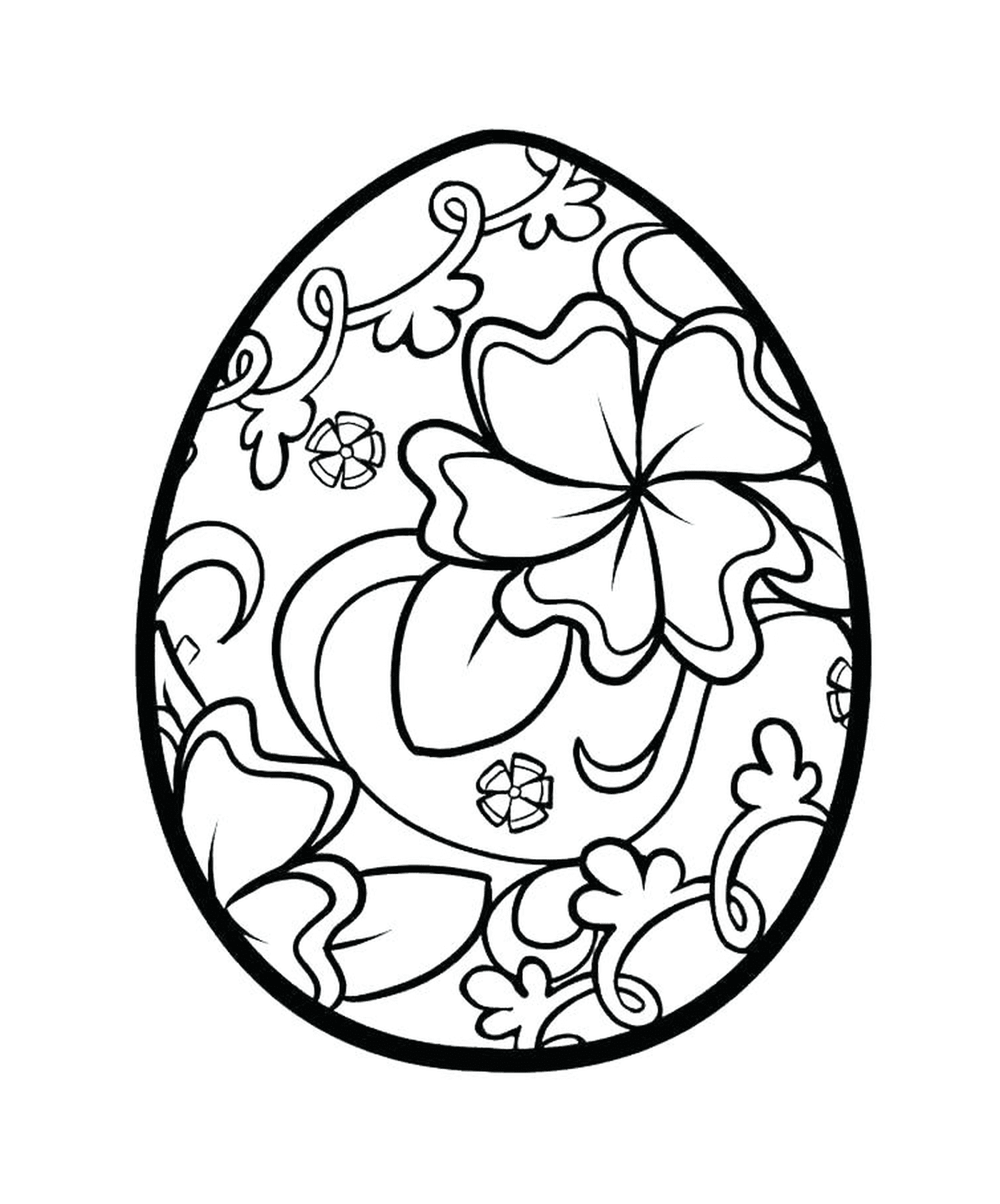   Oeufs de Pâques avec motif de fleurs 