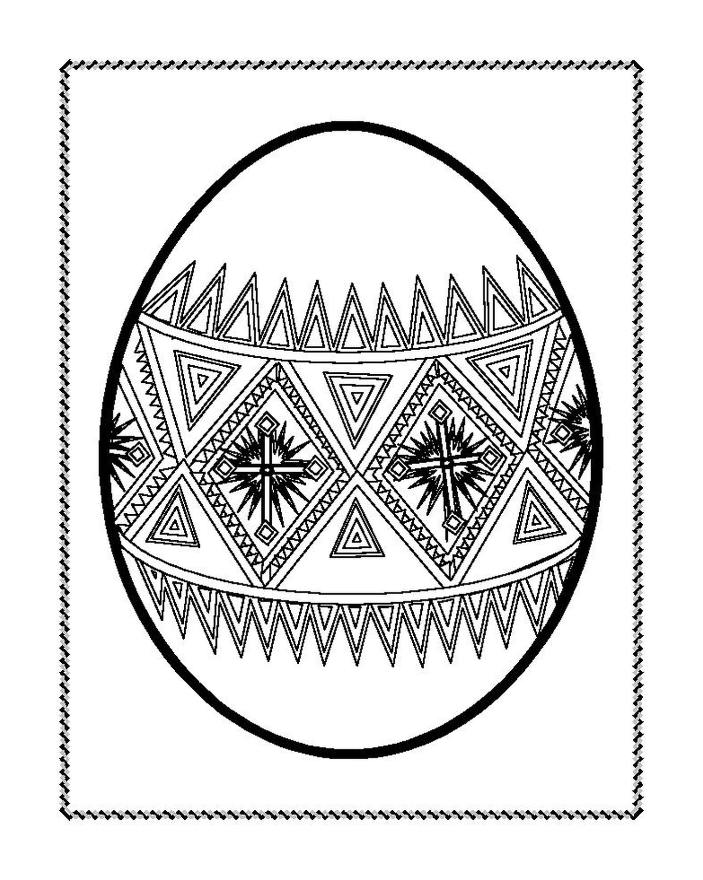   Oeuf de Pâques décoré avec des motifs géométriques 