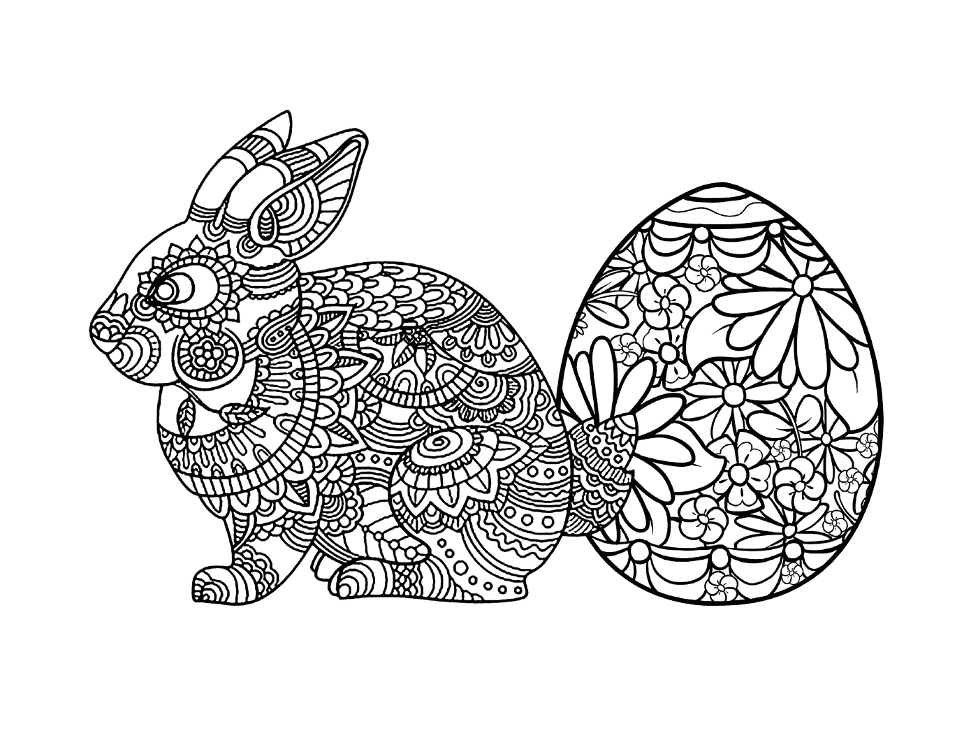   Œuf et lapin de Pâques adulte 