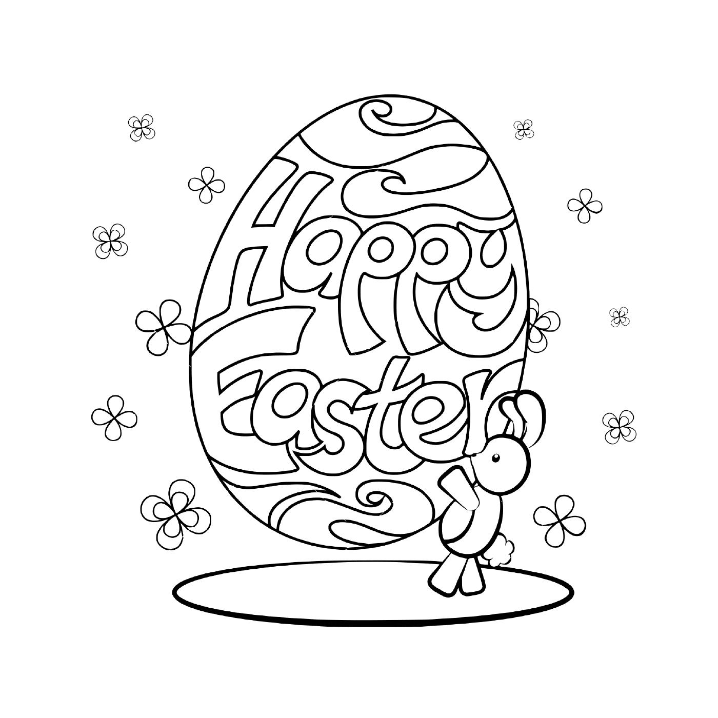   Lapin avec œuf de Pâques 