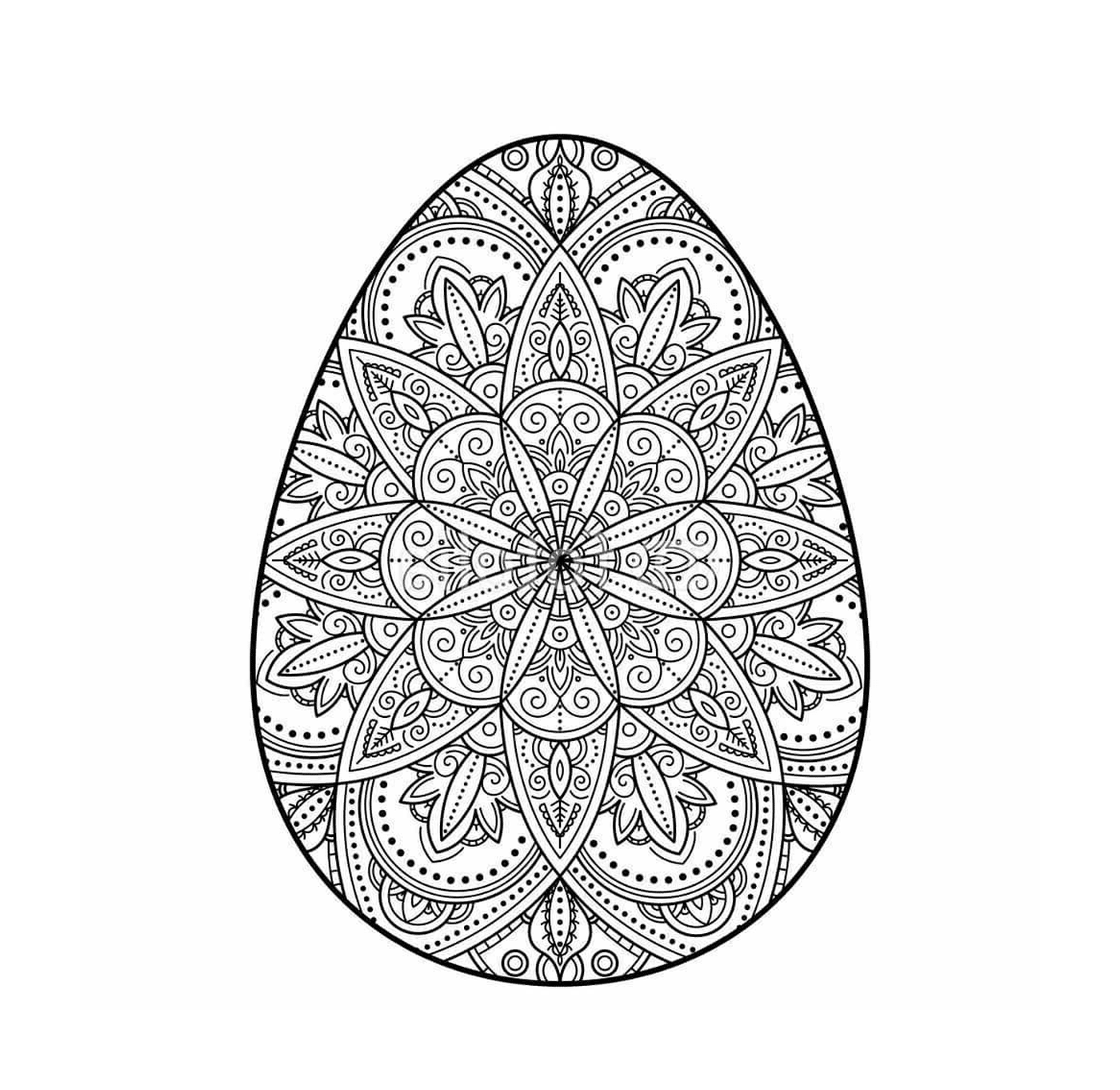   floral œuf paques mandala 