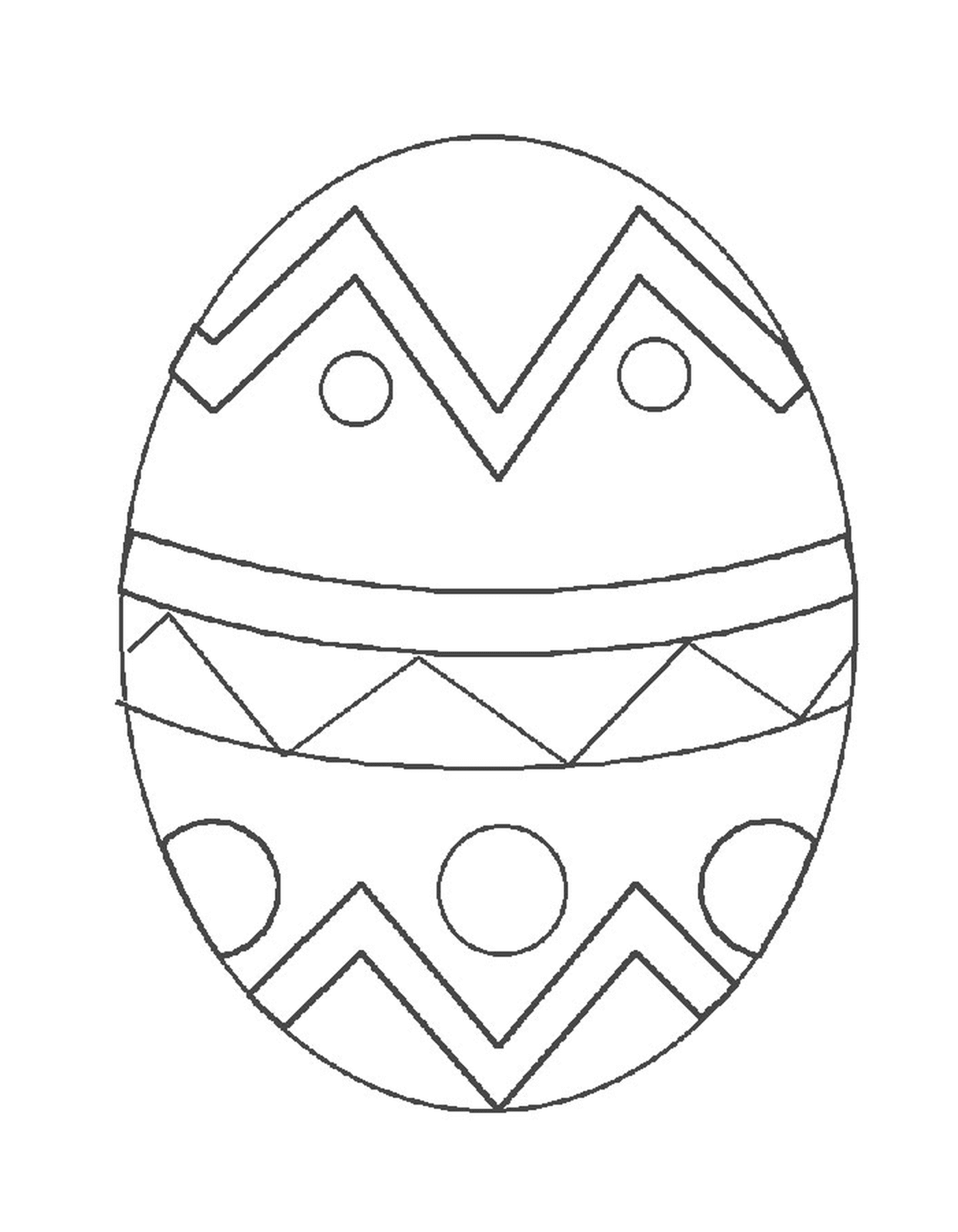   Un œuf de Pâques avec un motif géométrique 
