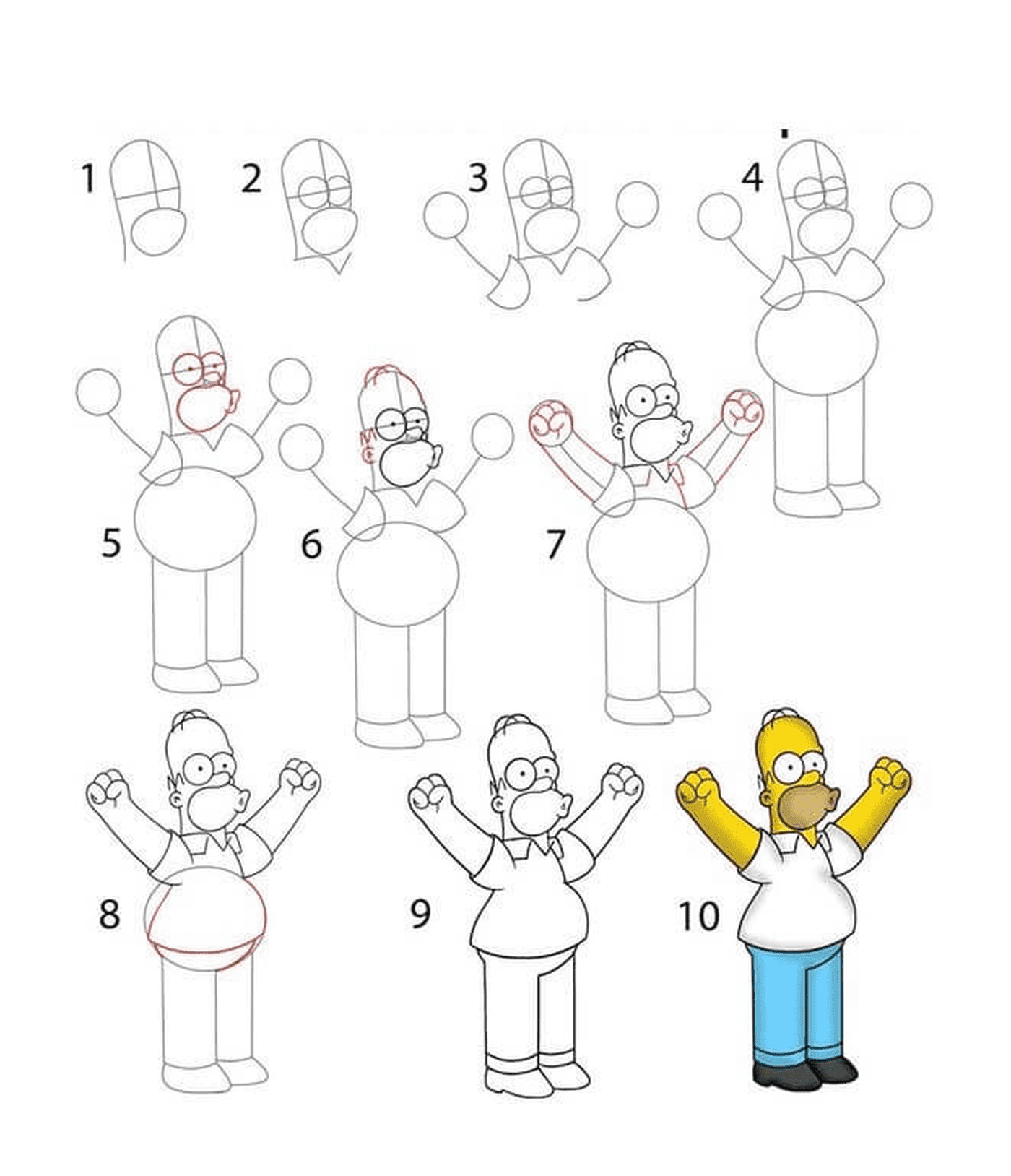   Comment dessiner Homer Simpson étape par étape 