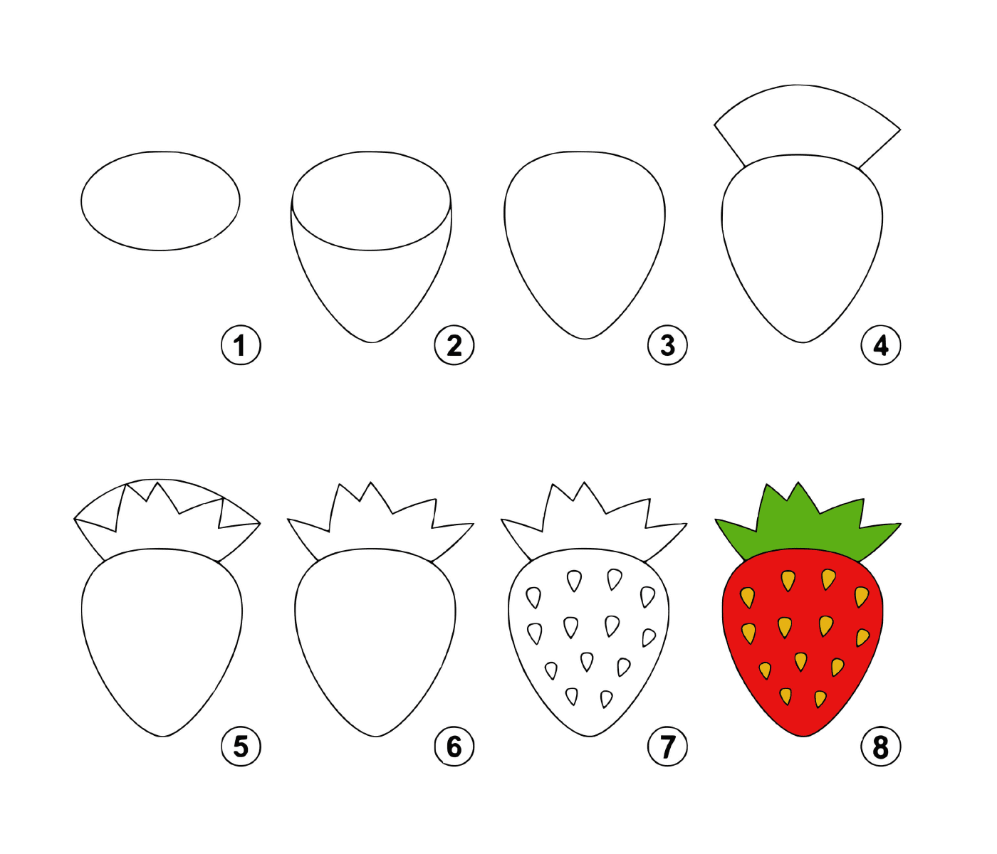  Comment dessiner une fraise étape par étape 