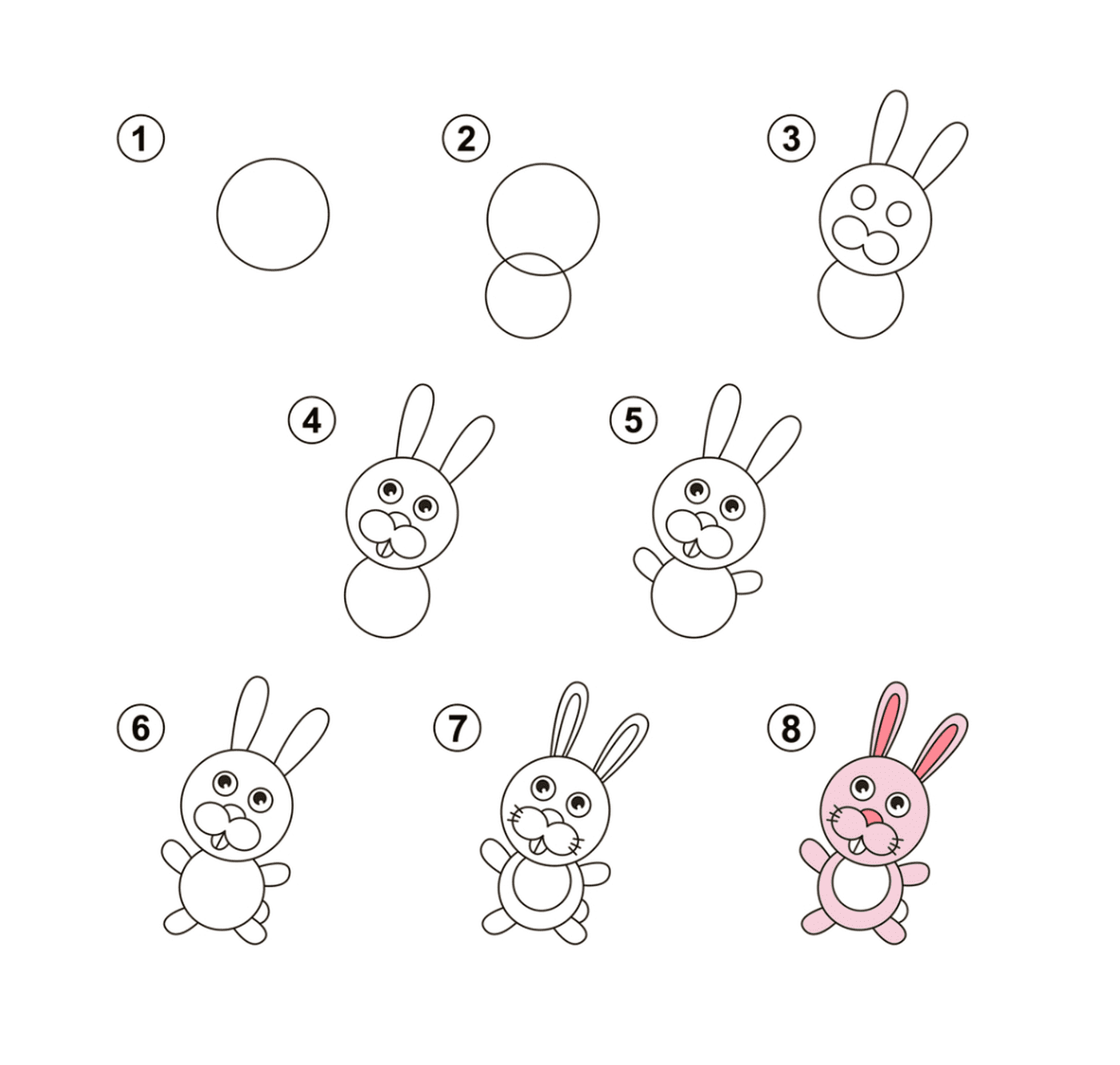   Instructions étape par étape sur la façon de dessiner un lapin 