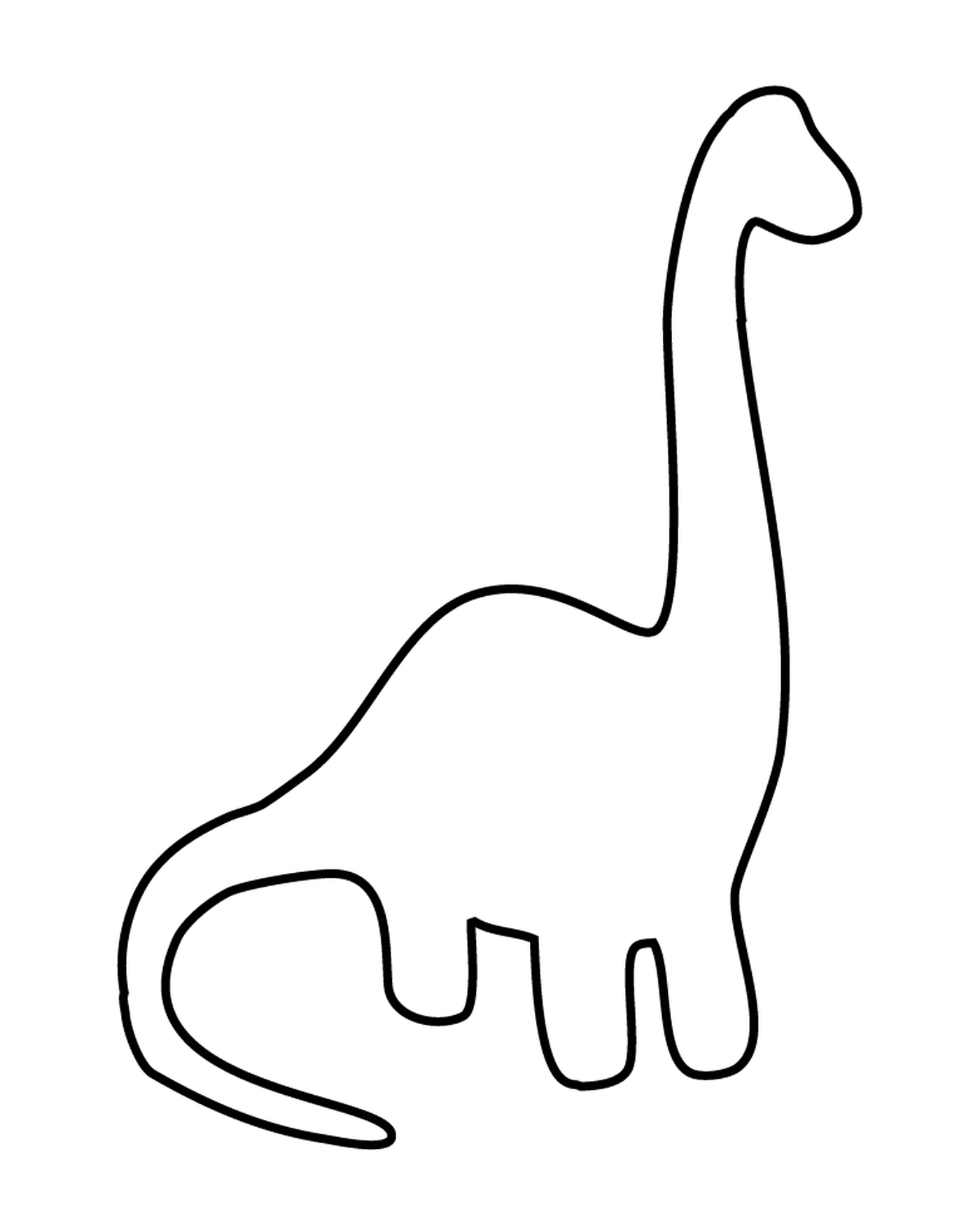   Un contour de dinosaure en noir et blanc 