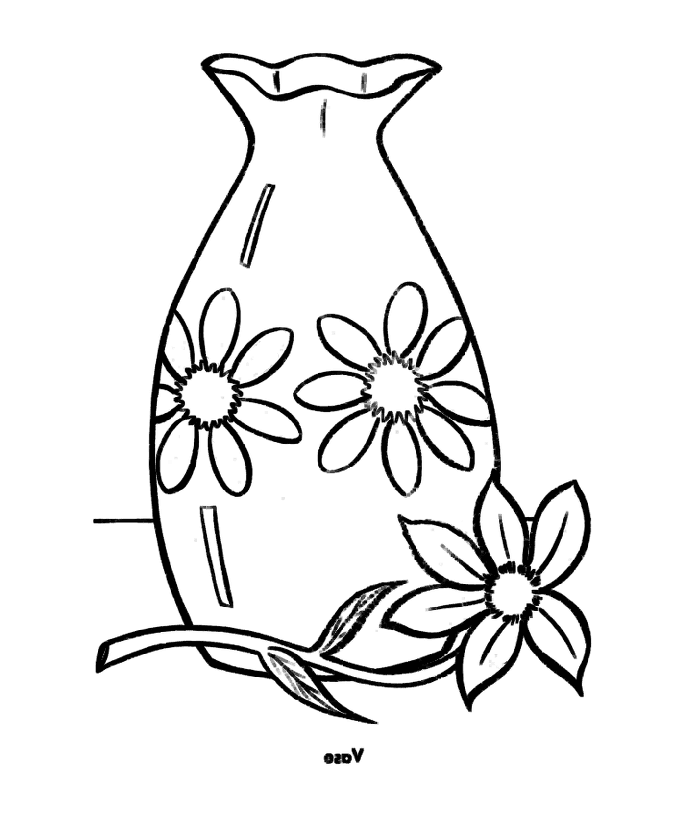   Un vase avec des fleurs 