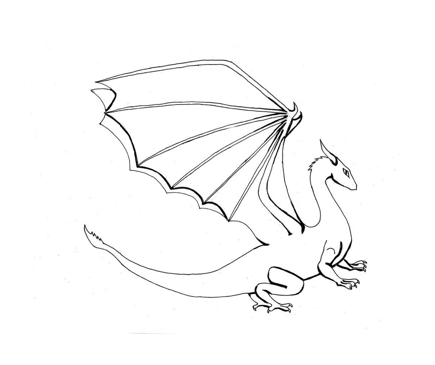   Un dragon blanc avec une longue queue 