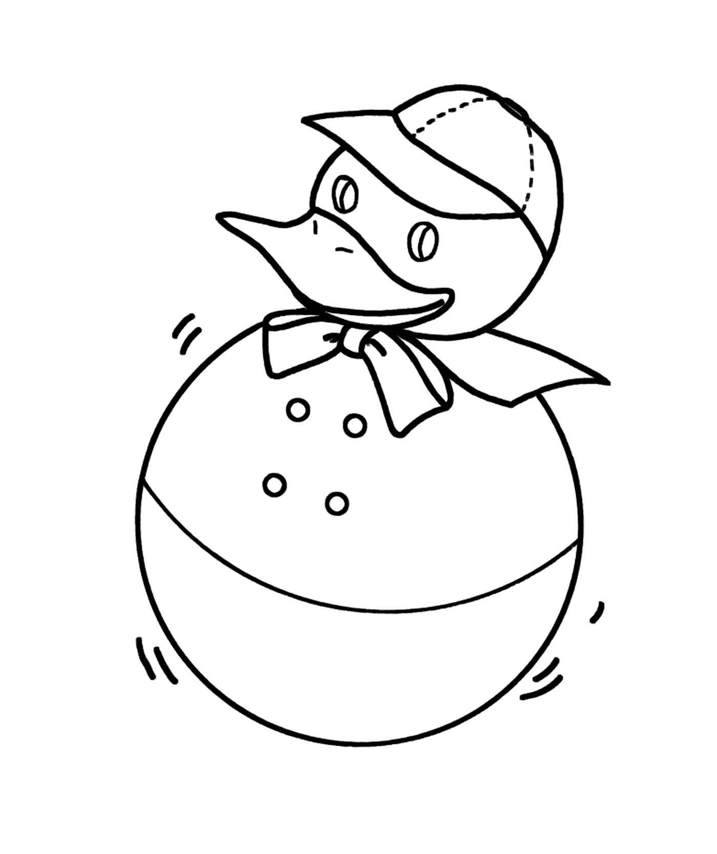   Un canard en caoutchouc portant un chapeau 