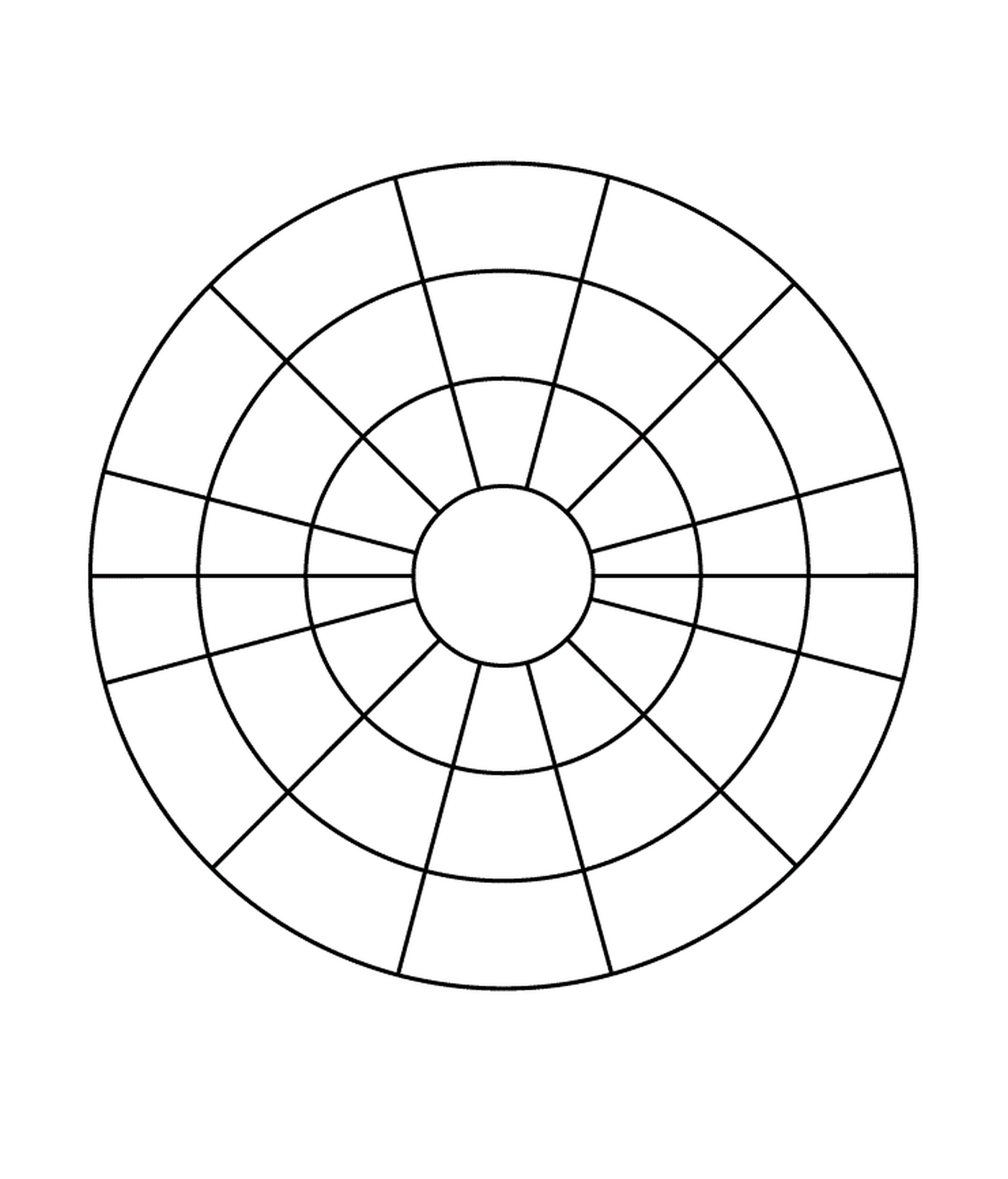   Un cercle divisé en quatre sections 