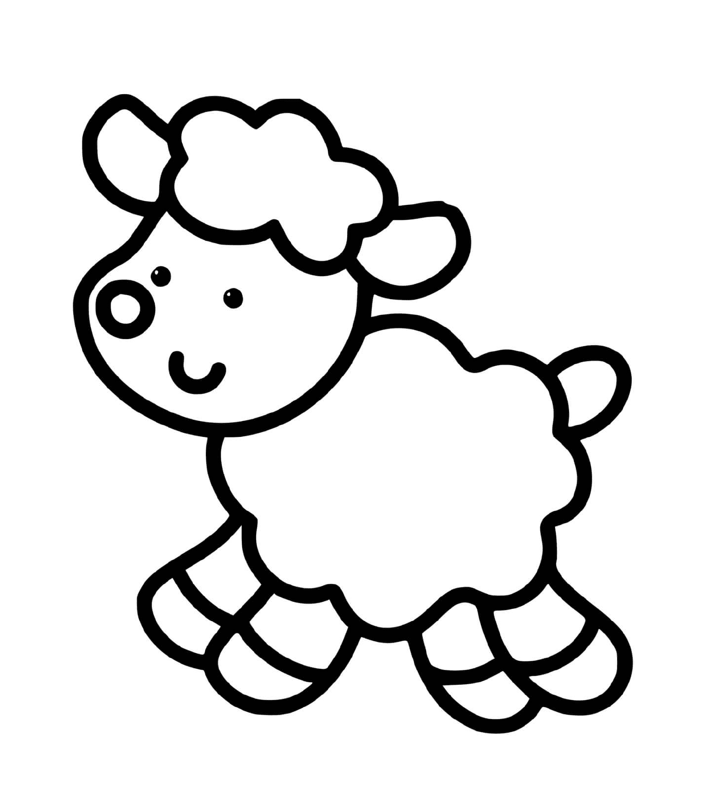  Un mouton facile à dessiner pour les enfants de 2 ans 