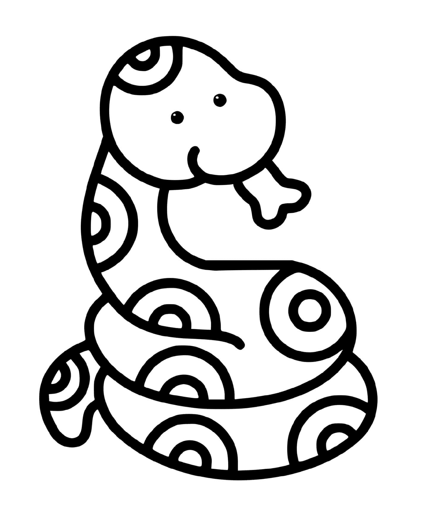   Un serpent facile à dessiner pour les enfants de 2 ans 