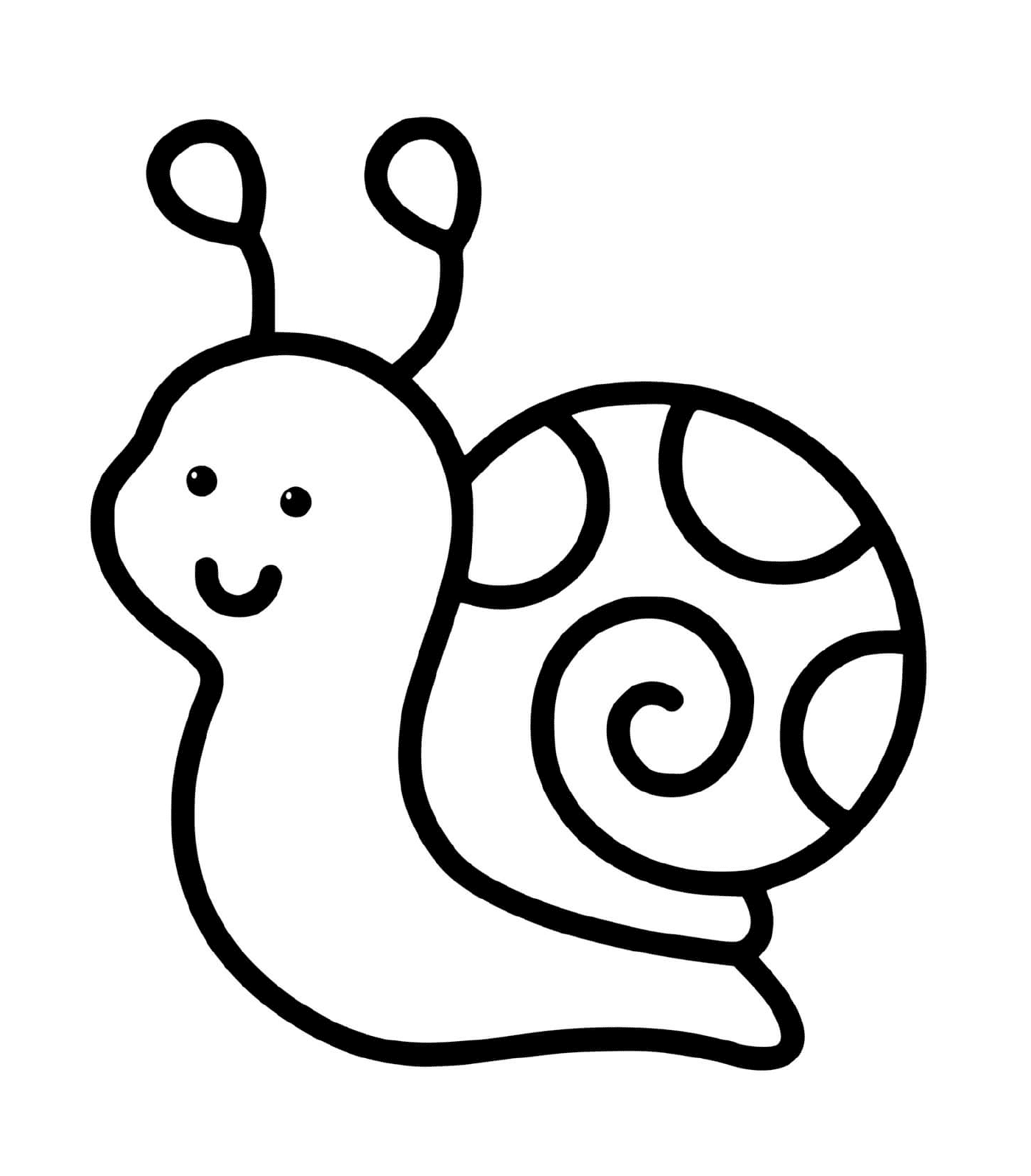   Un escargot facile à dessiner pour les enfants de 2 ans 