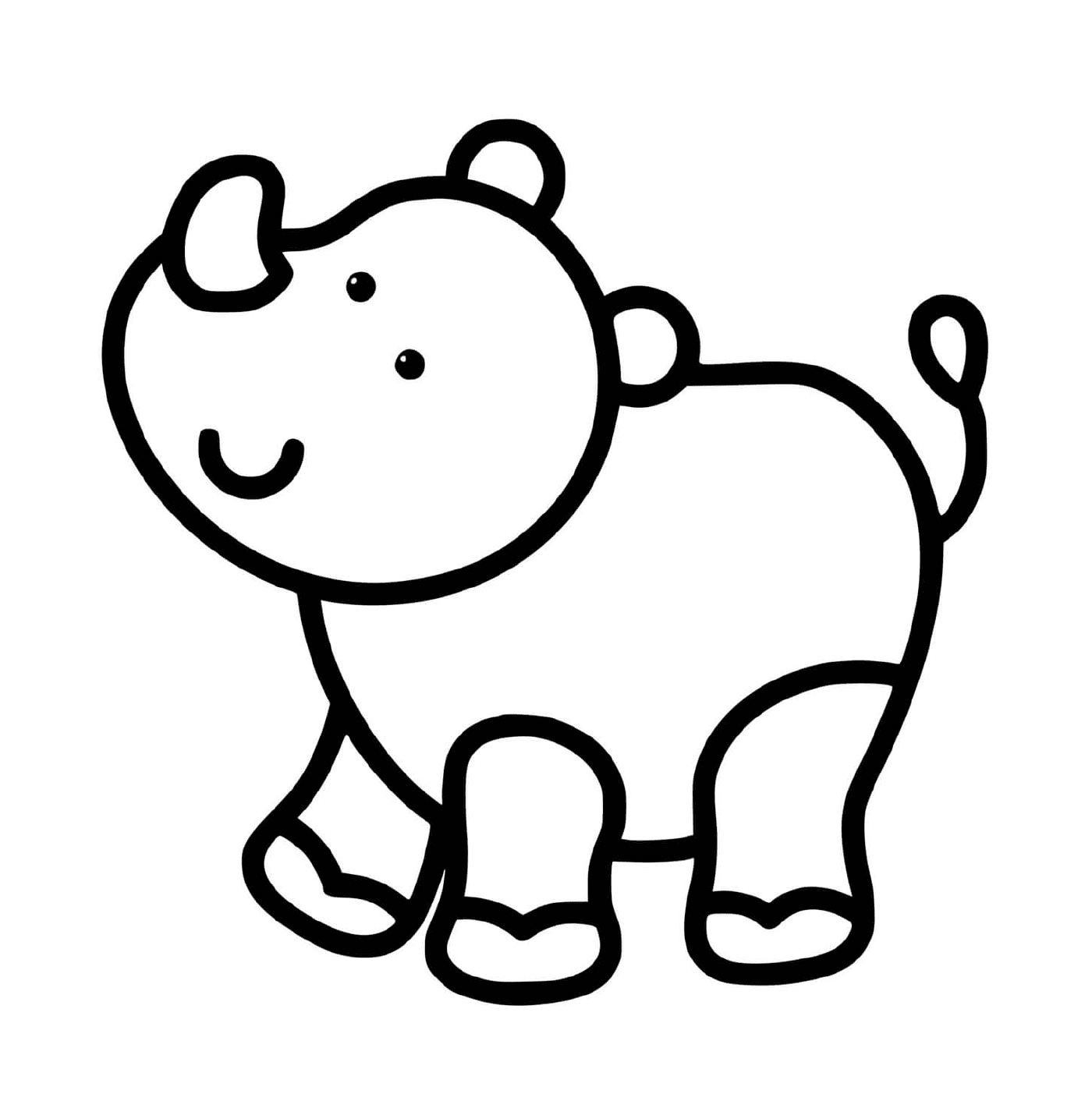   Un rhinocéros facile à dessiner pour les enfants de 2 ans 