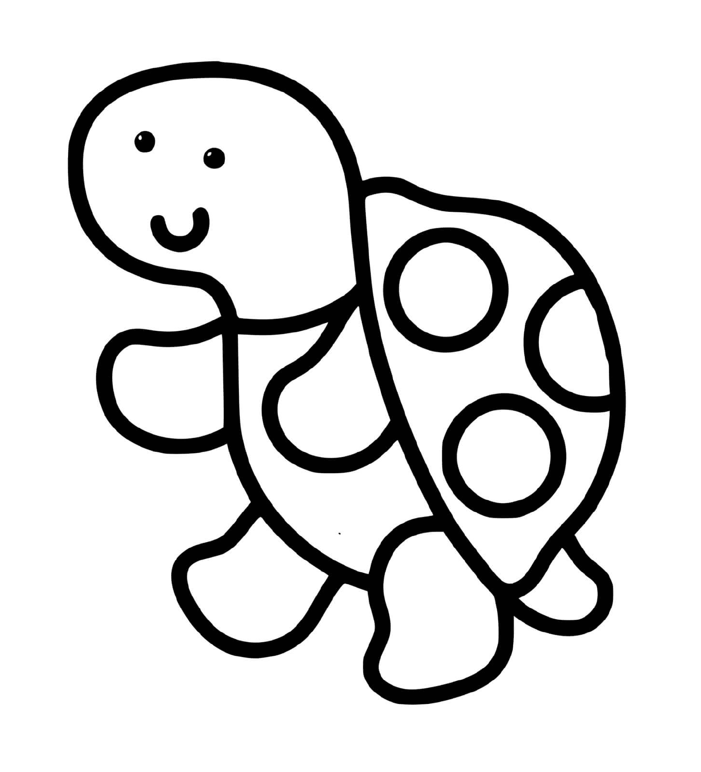   Une tortue facile à dessiner pour les enfants de 2 ans 