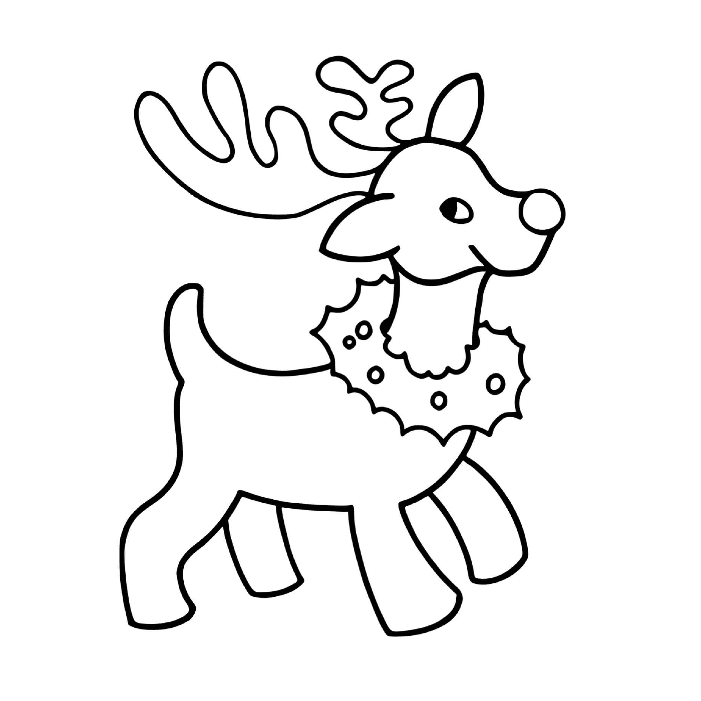   Un renne de Noël facile à dessiner pour les enfants de maternelle 