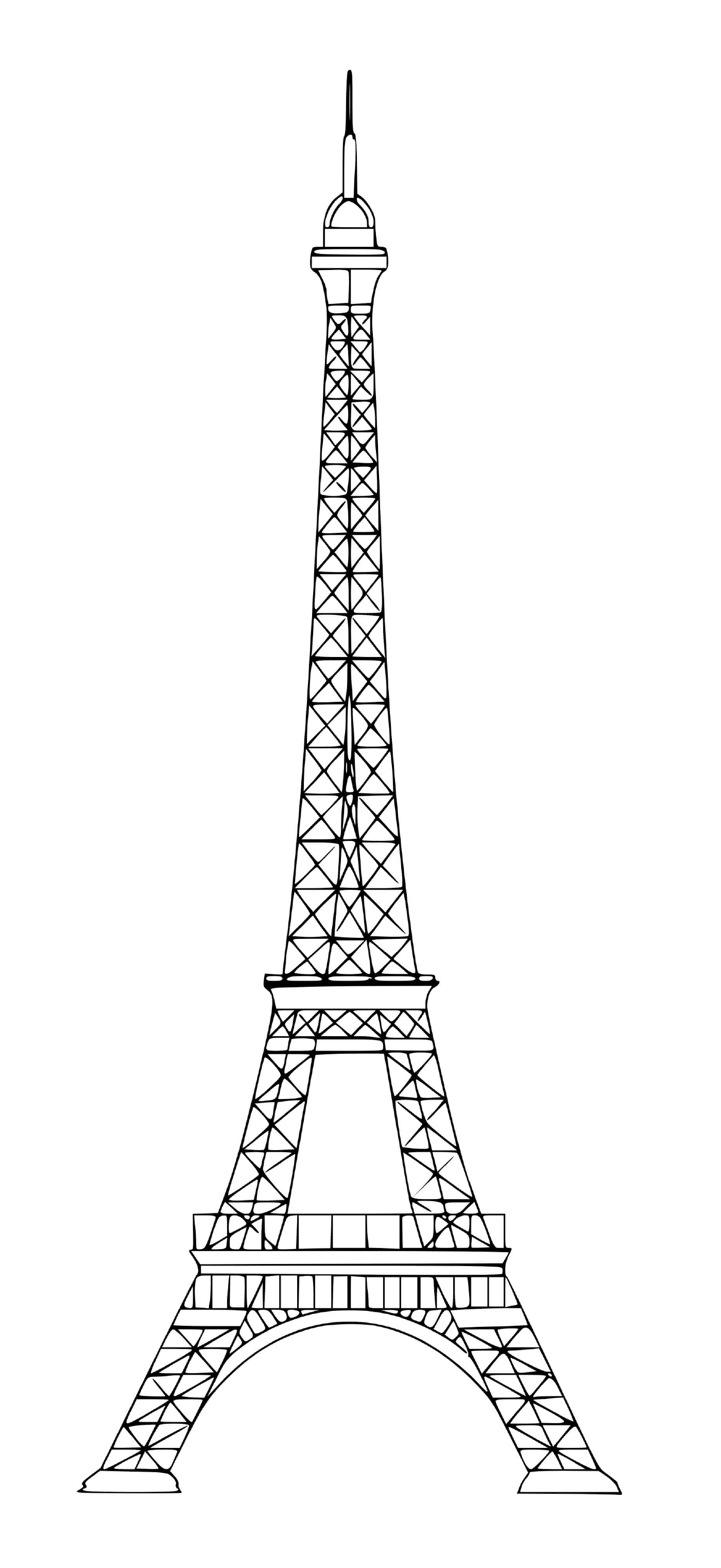   Tour Eiffel simple, élégante silhouette 