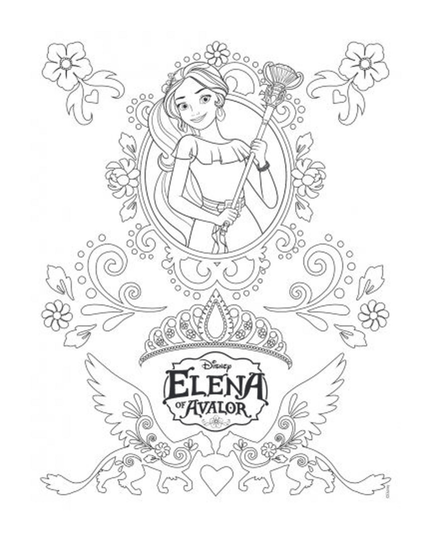   Mandala Zentangle, Elena d'Avalor, Disney 