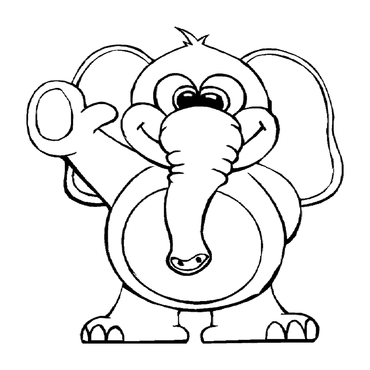   Un éléphant dans un style de dessin animé 