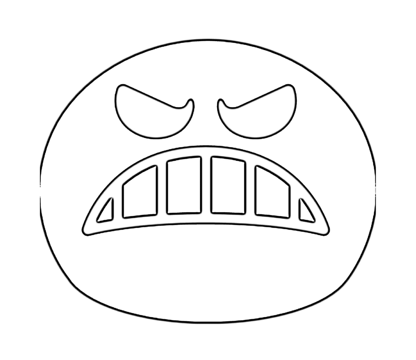   Un visage en colère est dessiné 