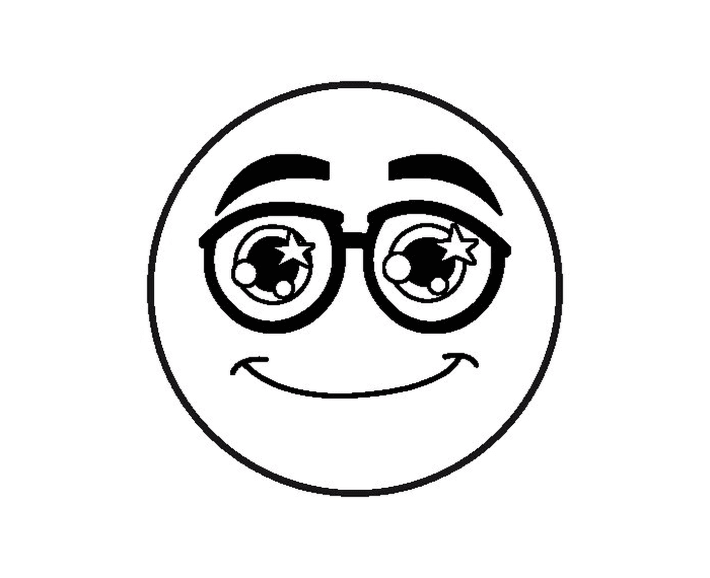   Un visage souriant avec des lunettes 
