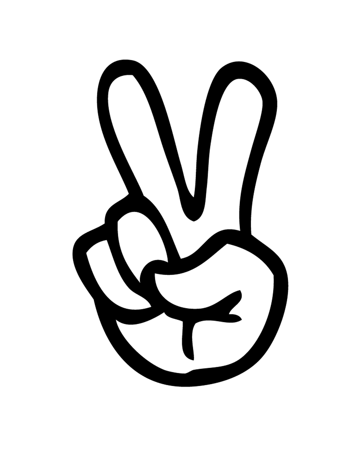   Une main avec un signe de paix dessiné dessus 