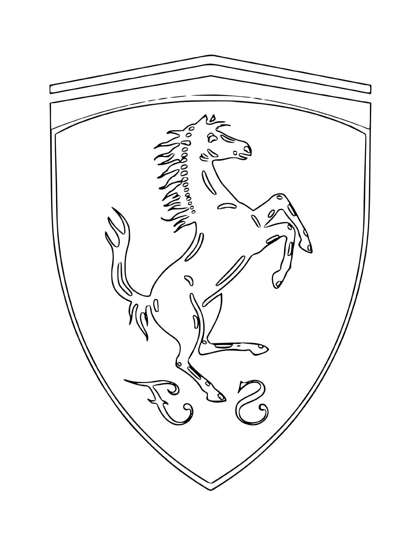   Le logo de la voiture Ferrari avec un cheval 