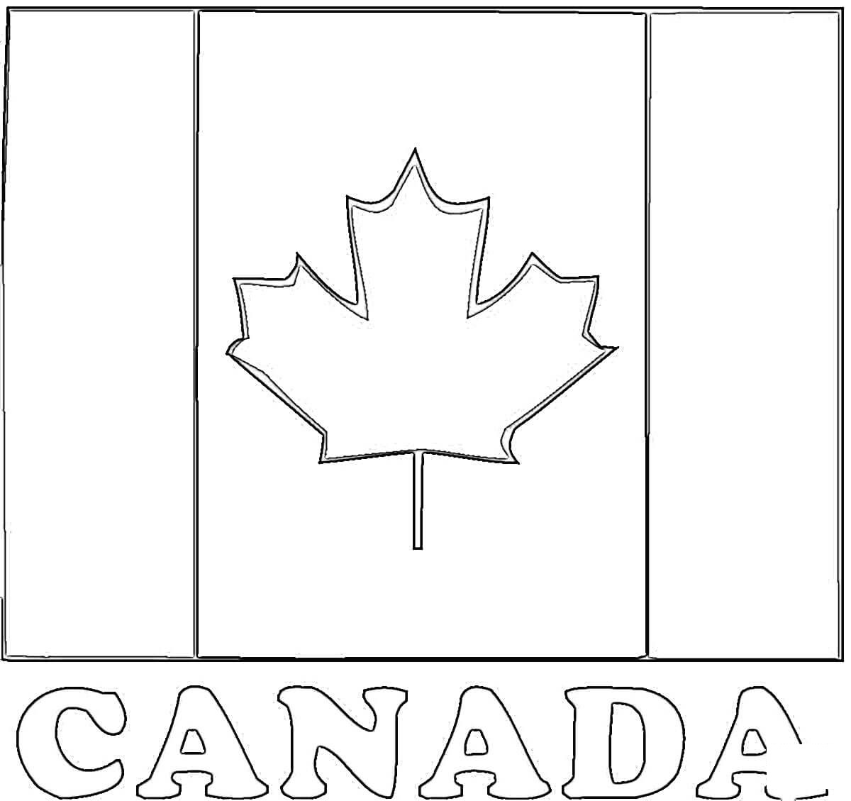   Un drapeau canadien avec le mot Canada en dessous 