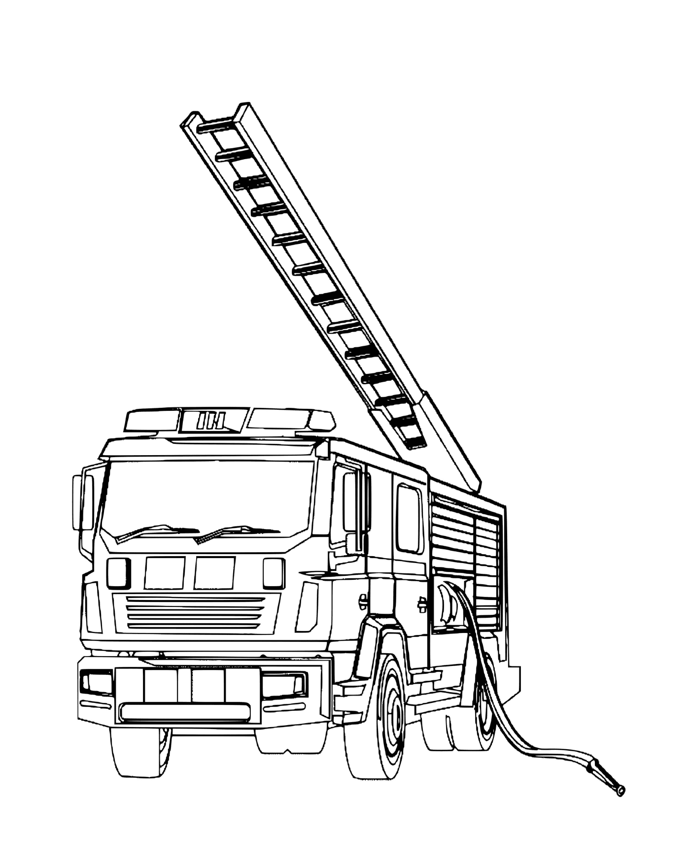   un camion de pompiers avec une grande échelle 