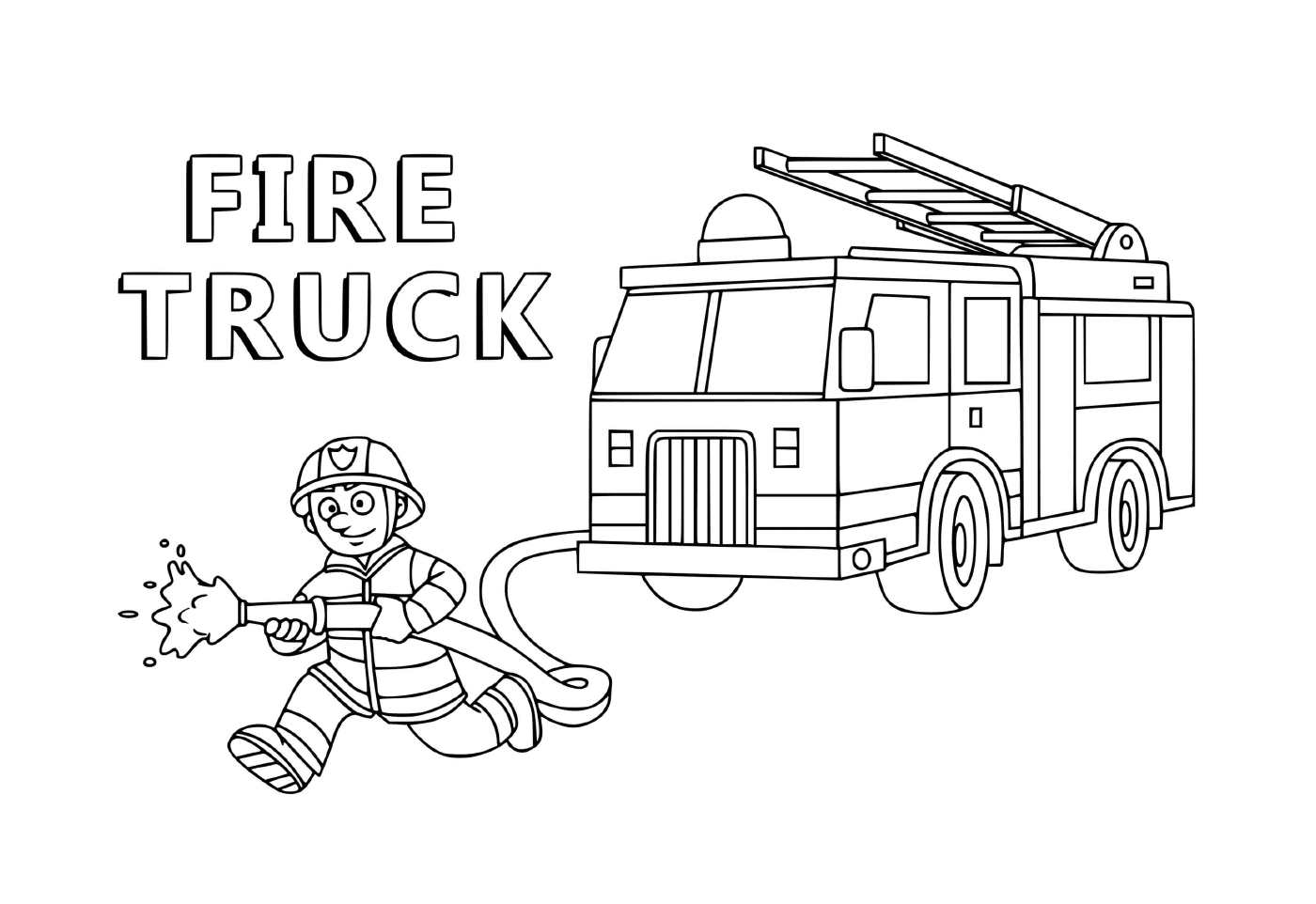  Camion de pompiers au service des citoyens 