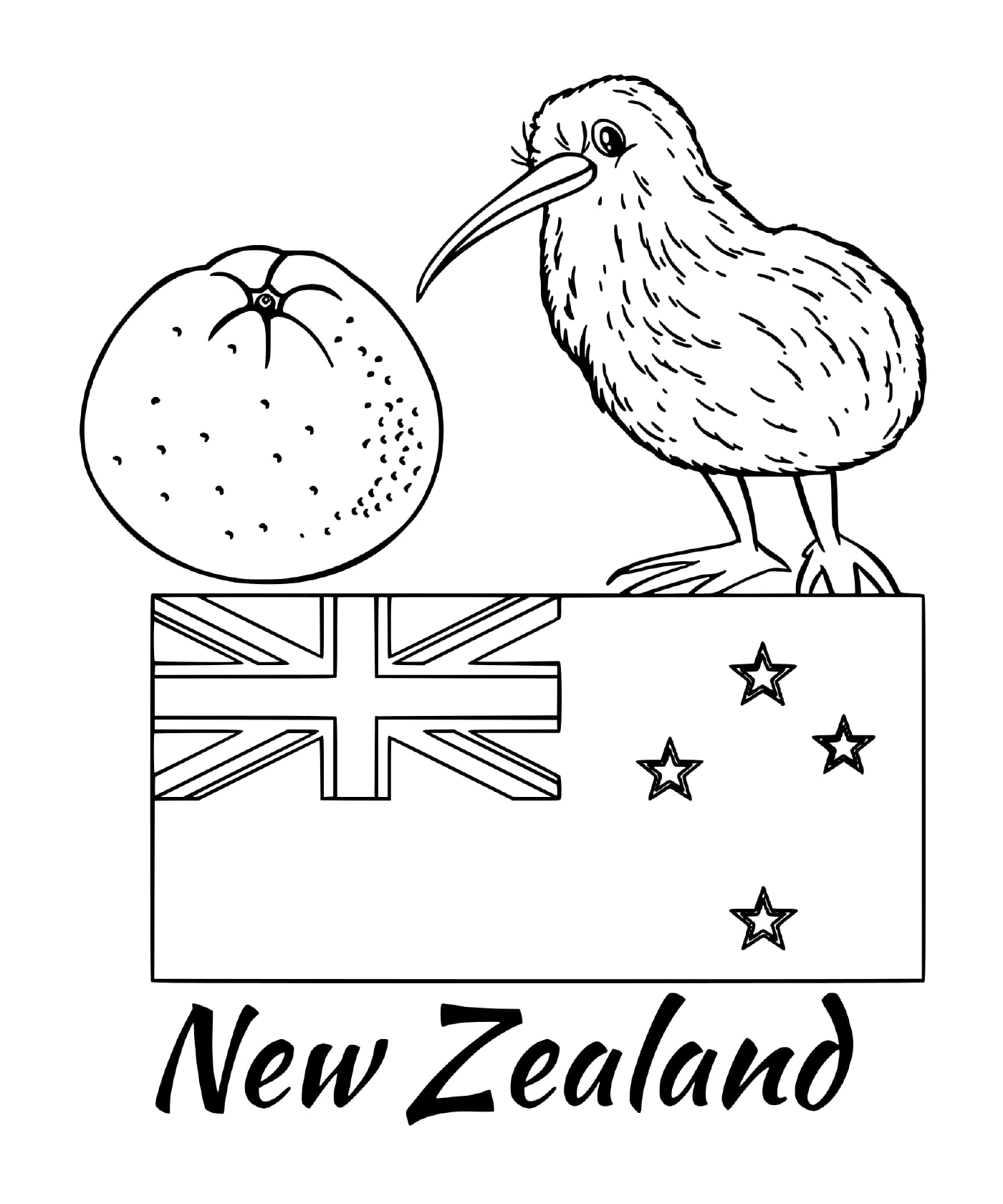   Drapeau de Nouvelle-Zélande, kiwi 