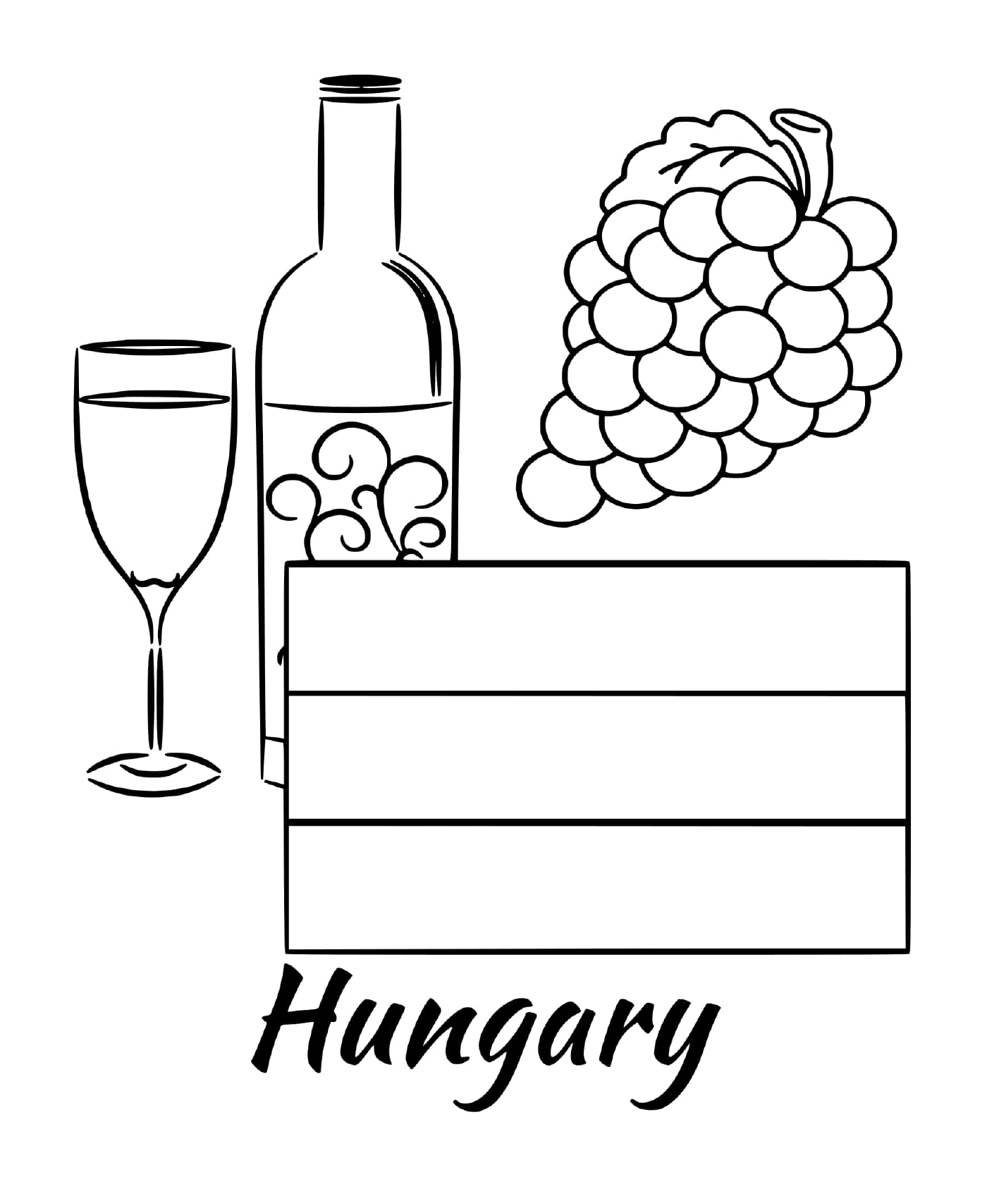   Drapeau de la Hongrie avec du vin 