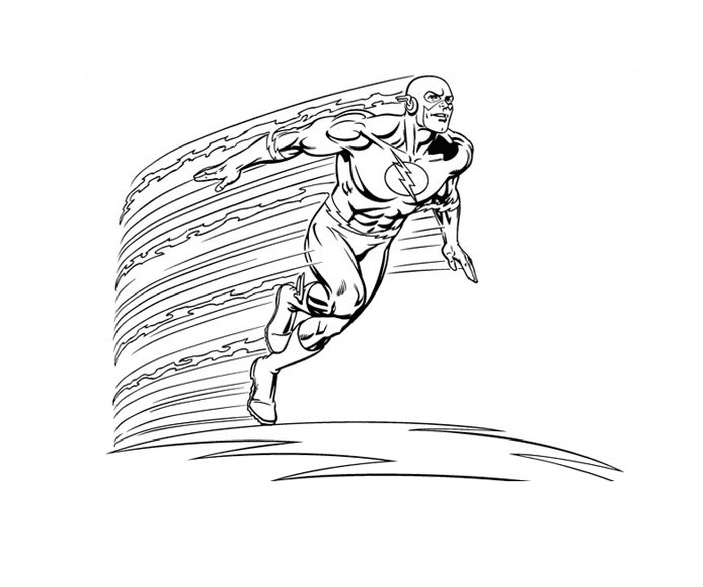   Super-héros Flash en pleine vitesse 