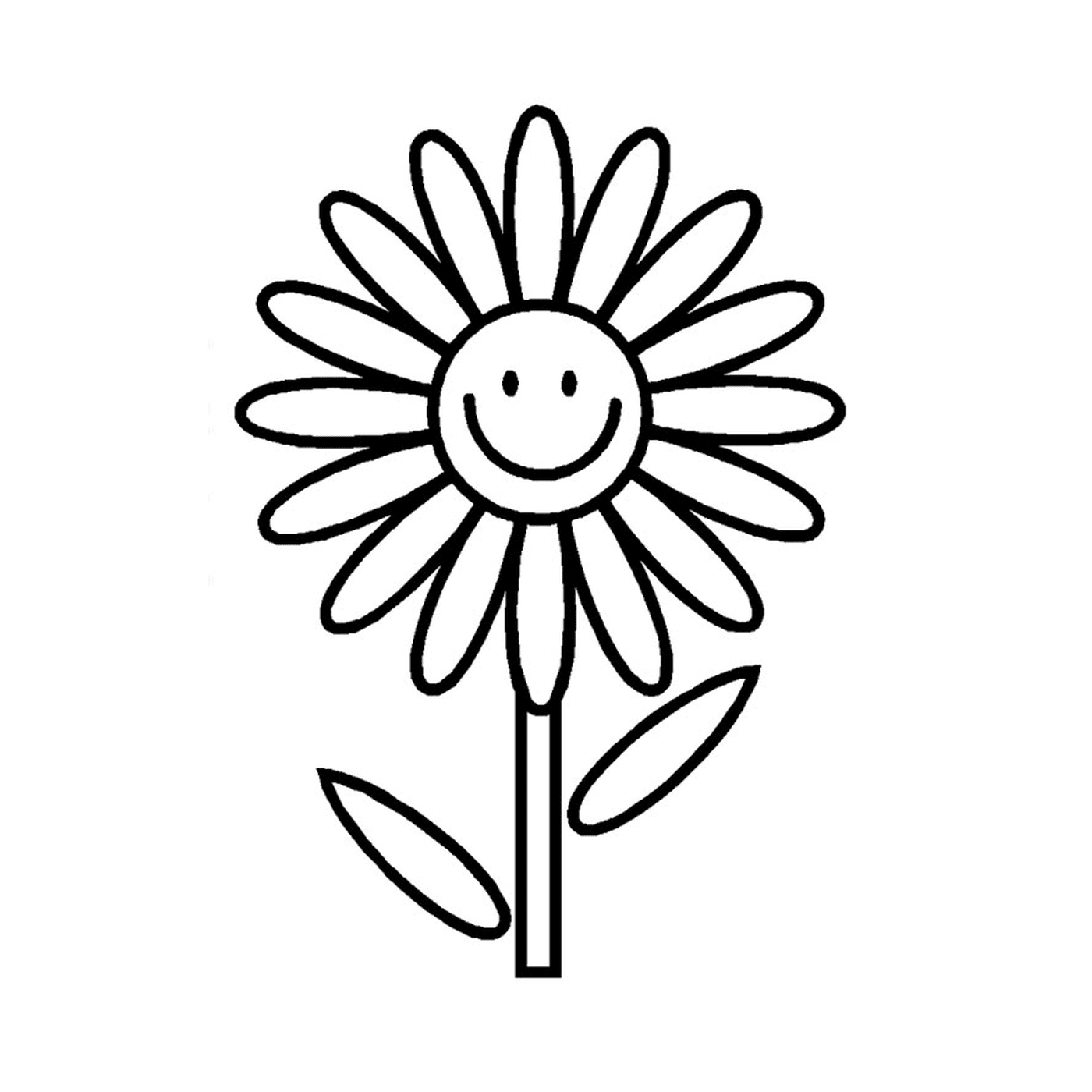  Une fleur simple avec un visage souriant 
