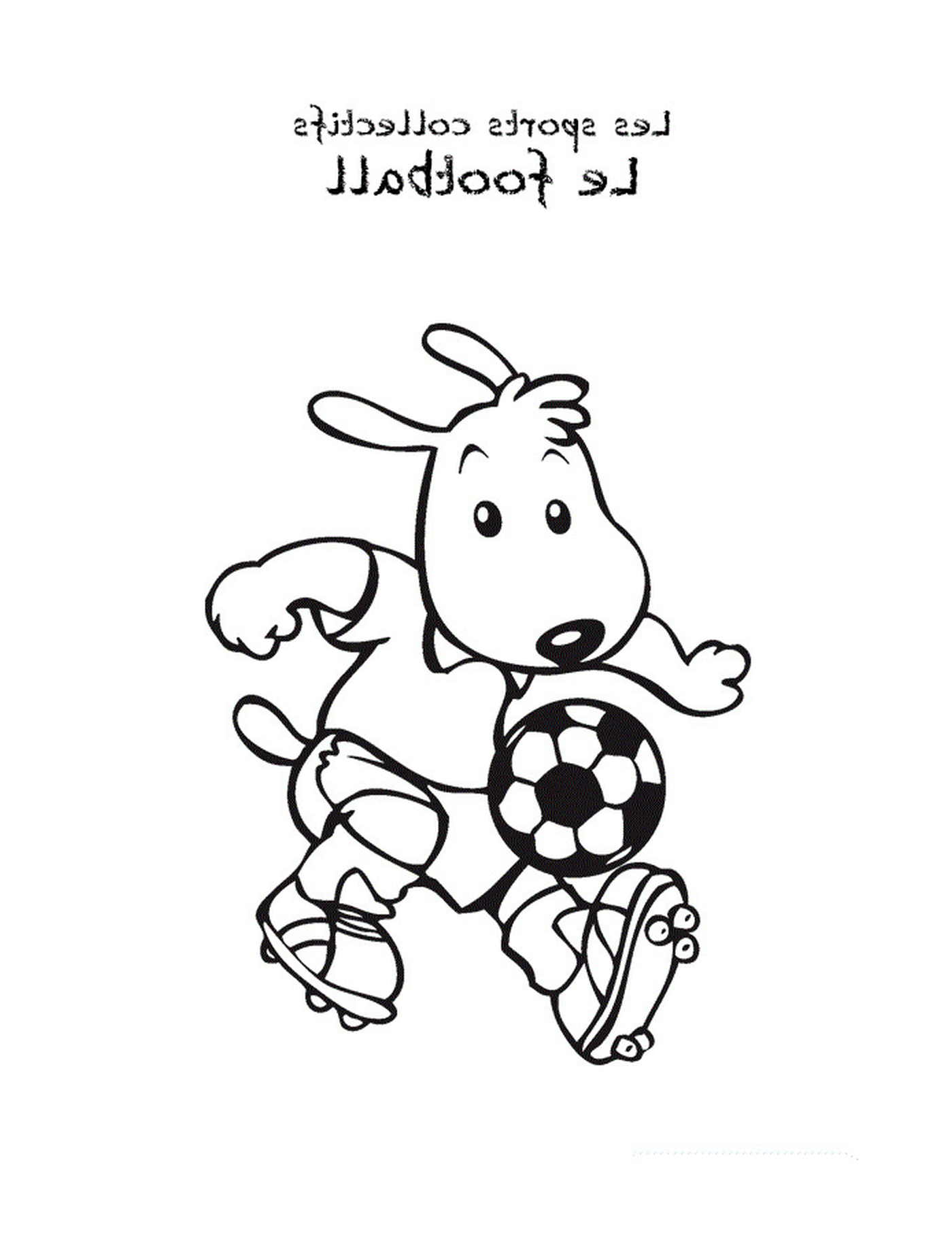   Un chien joue au foot 