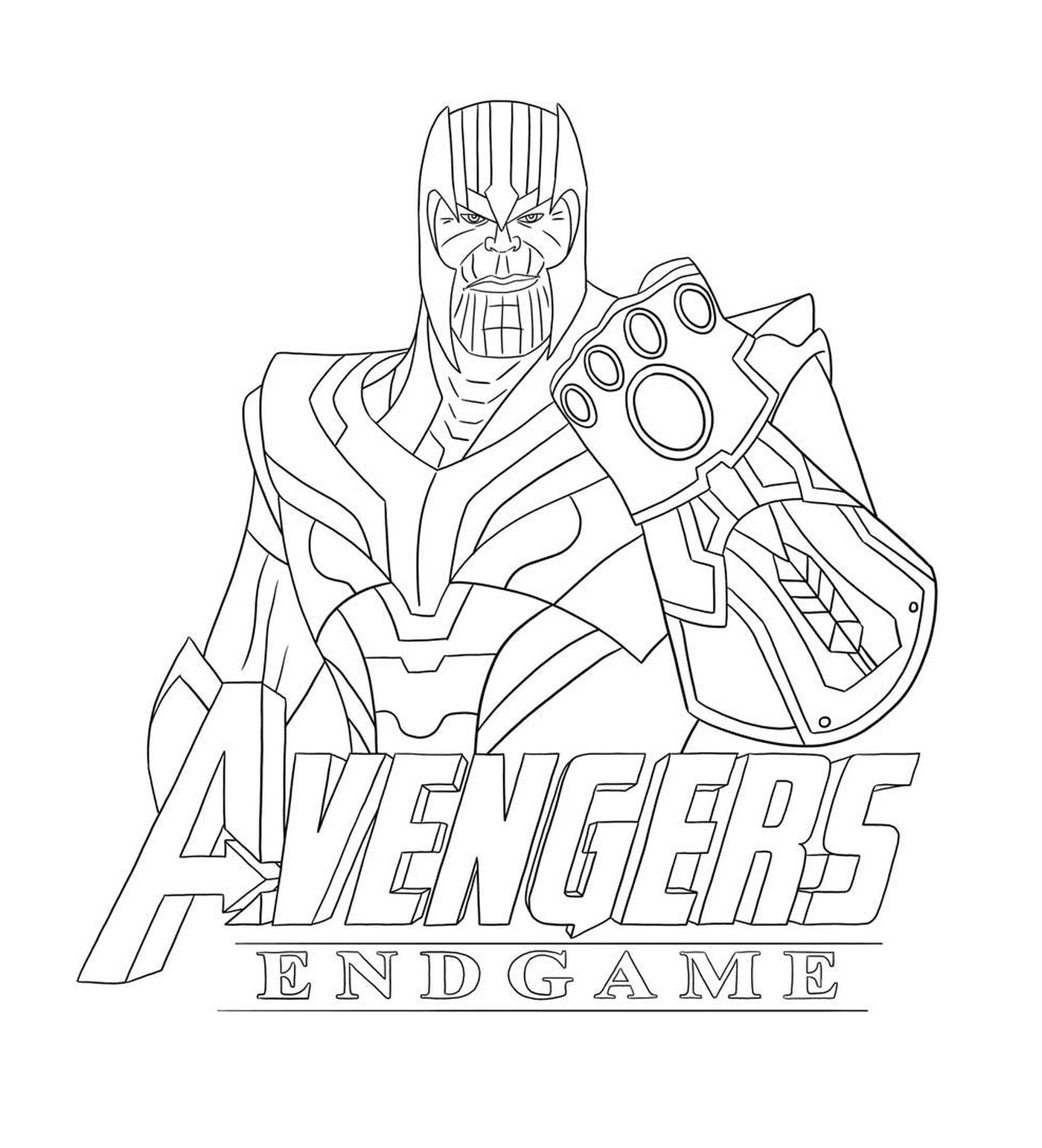   Thanos Avengers Endgame, homme tenant un gant 
