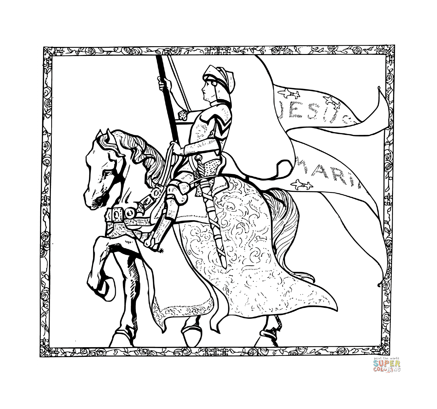   Jeanne d'Arc montée à cheval 