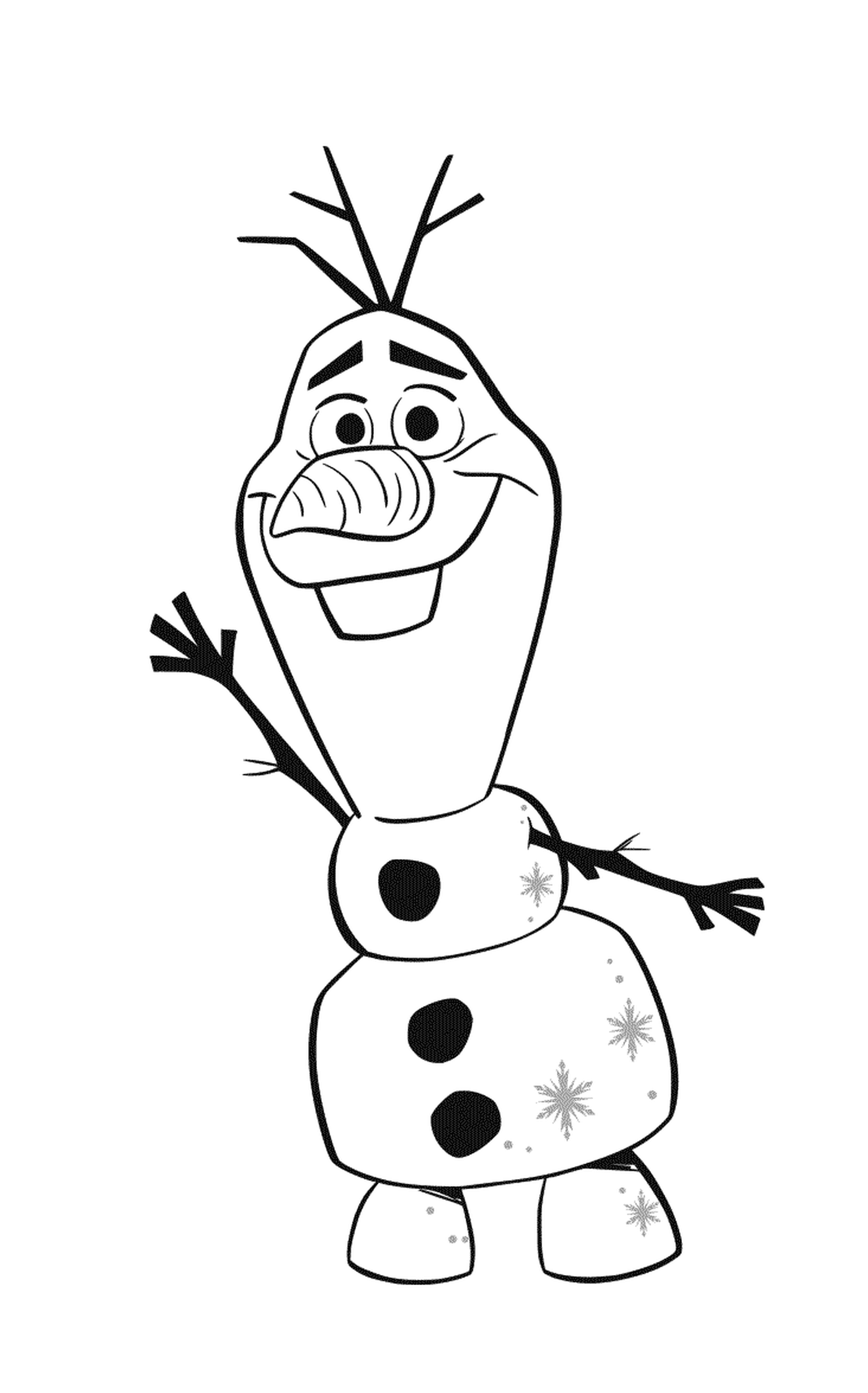   Olaf, le bonhomme de neige animé de l'enfance d'Elsa et Anna 