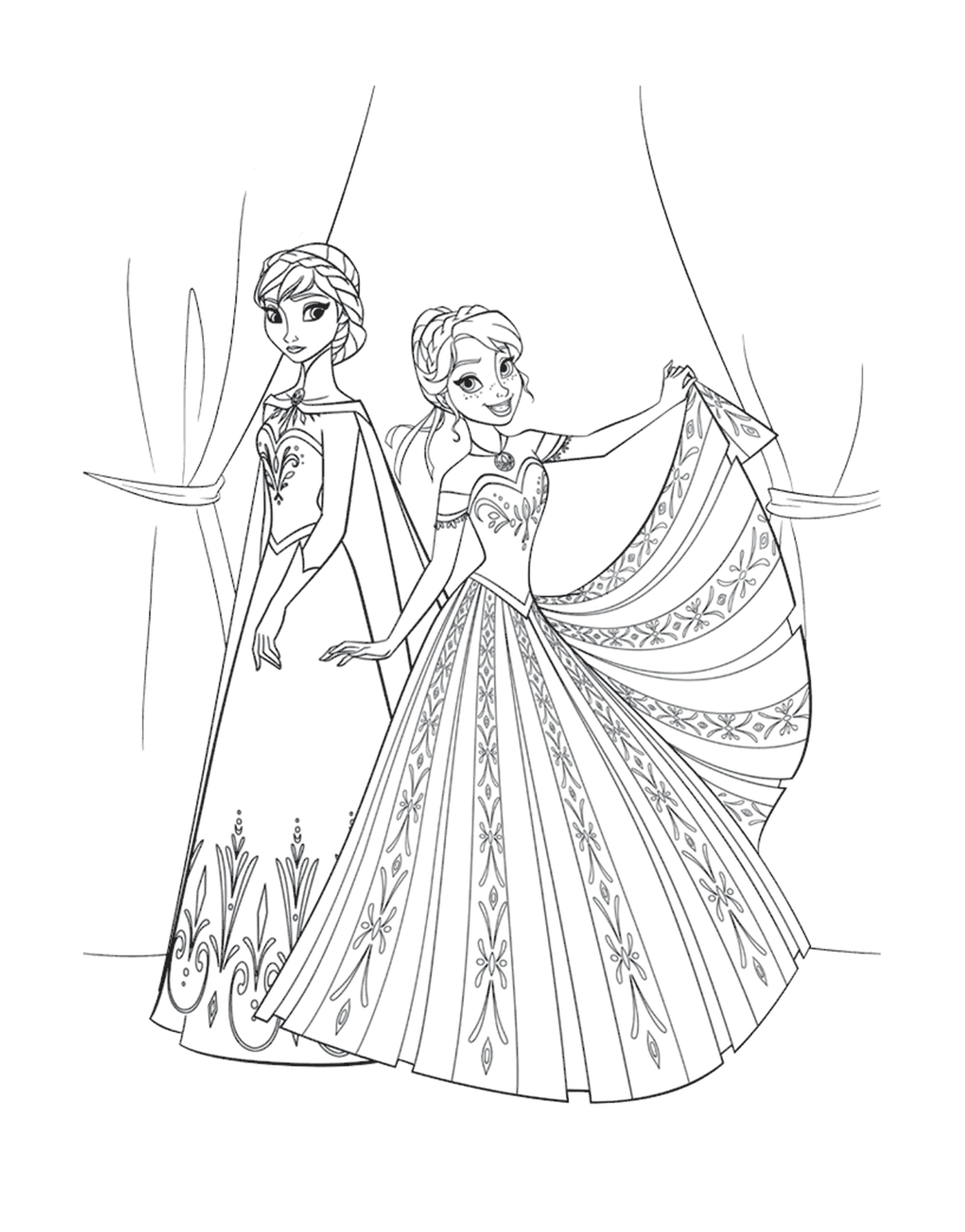   Princesse Anna et Elsa, Reine des Neiges 