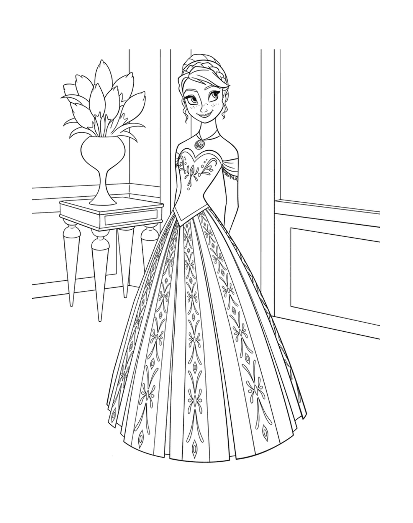  Elsa de La Reine des Neiges dans une belle robe 
