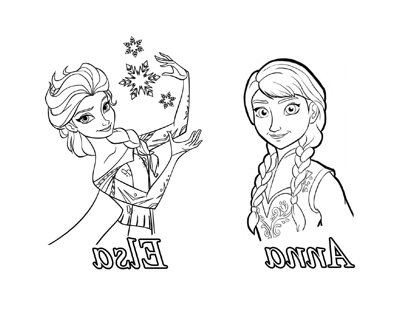   Anna et Elsa, Reine des Neiges, dans une pièce 