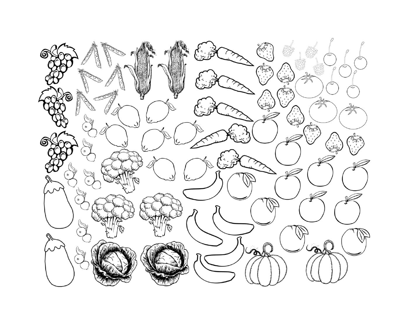   Fruits et légumes en illustration 