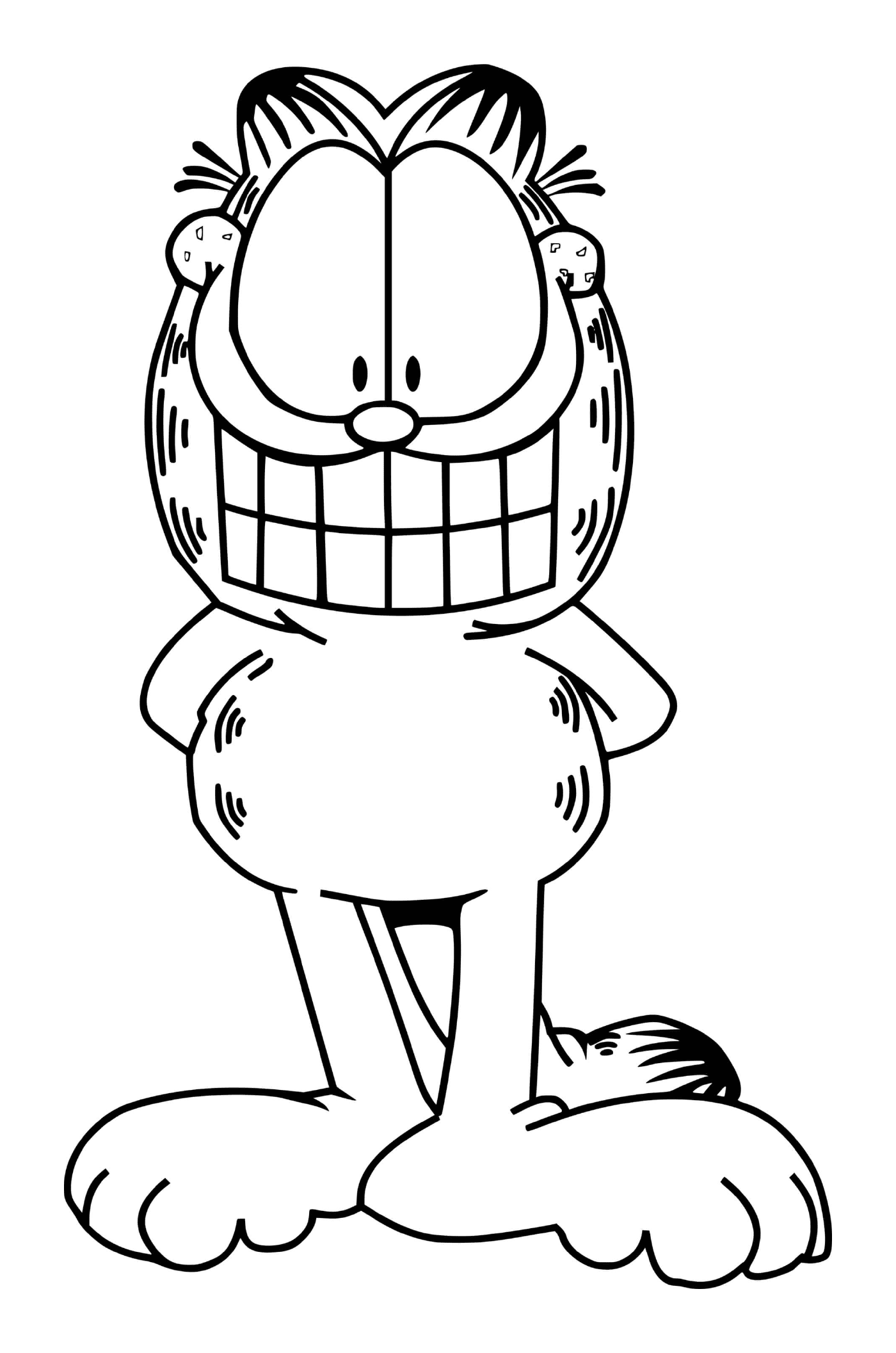   Garfield affiche un grand sourire 