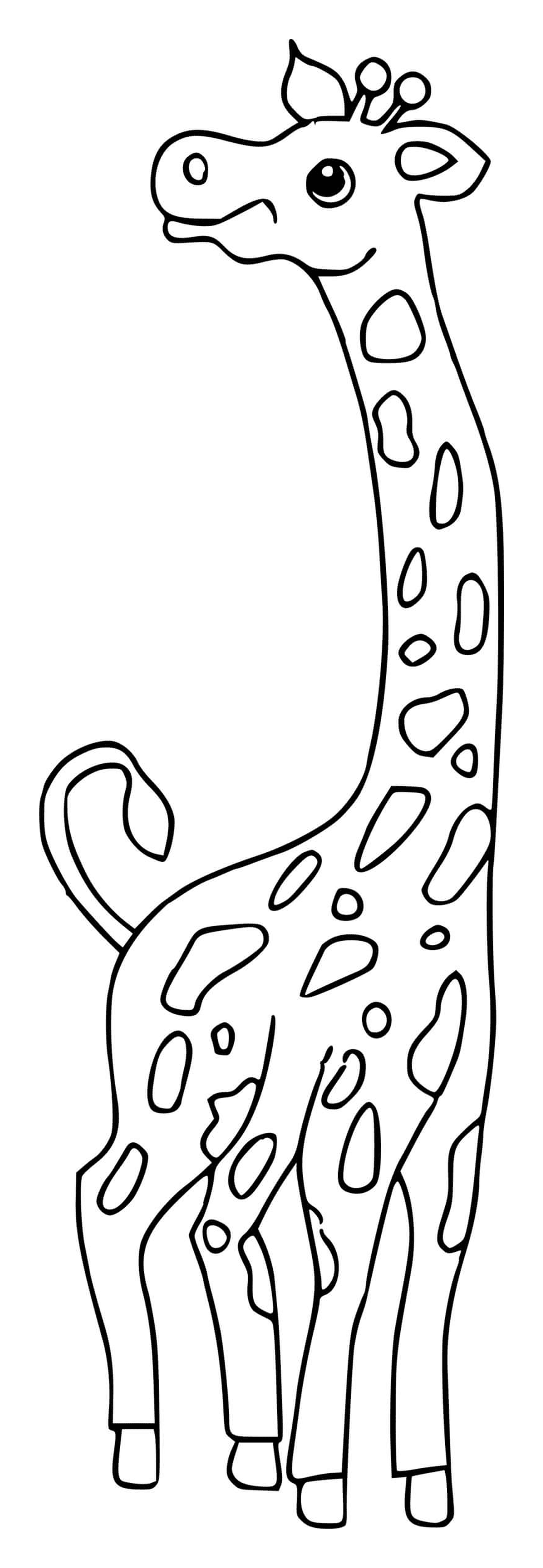   Girafe avec des taches à colorier 
